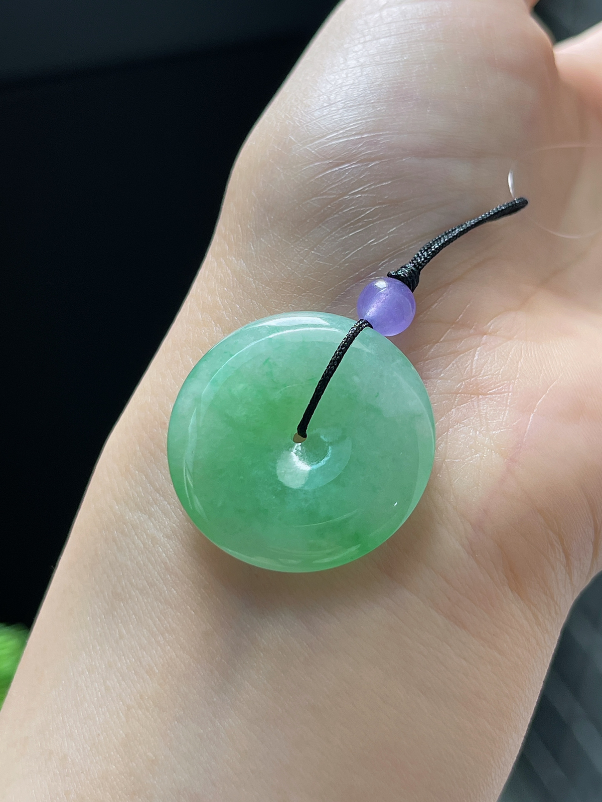 翡翠冰糯种绿色平安扣