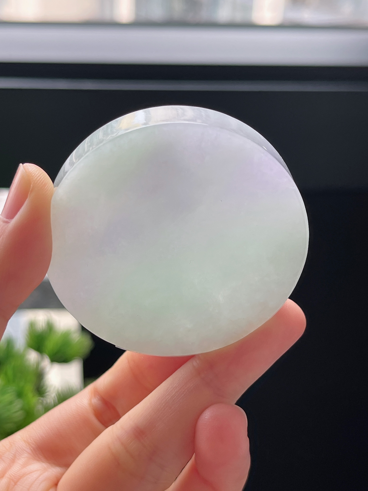 翡翠春带彩镯心