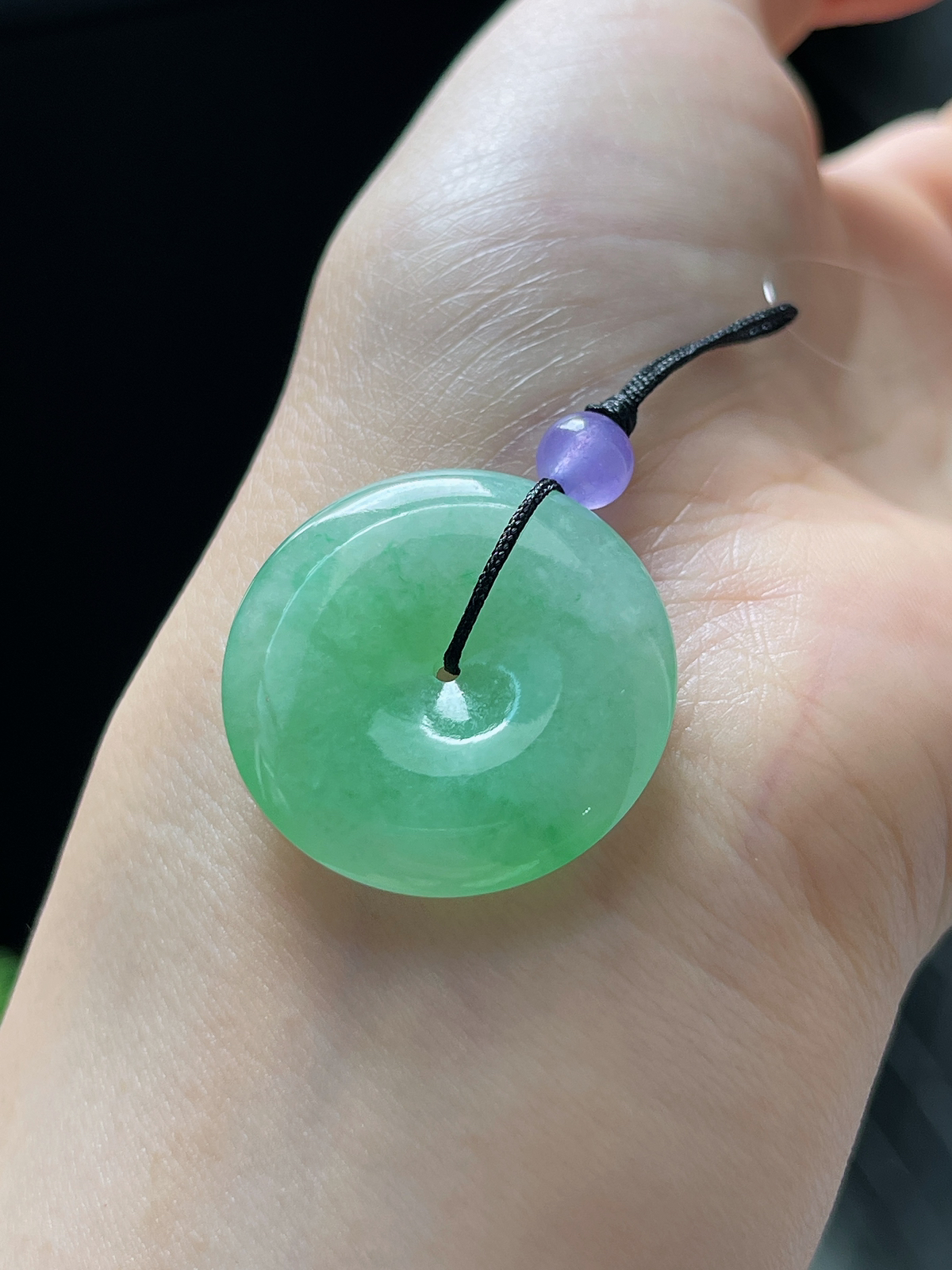 翡翠冰糯种绿色平安扣