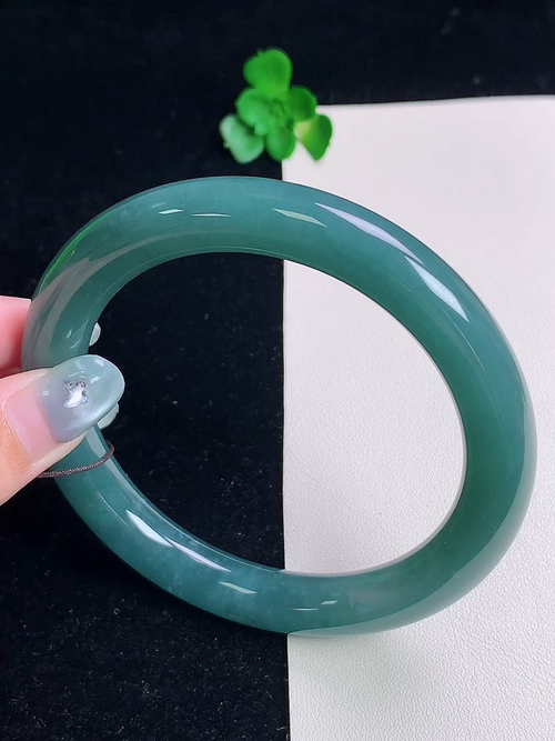 蓝水圆条手镯，无裂，尺寸59.7/9.8/9.9，№:y27lin2  24