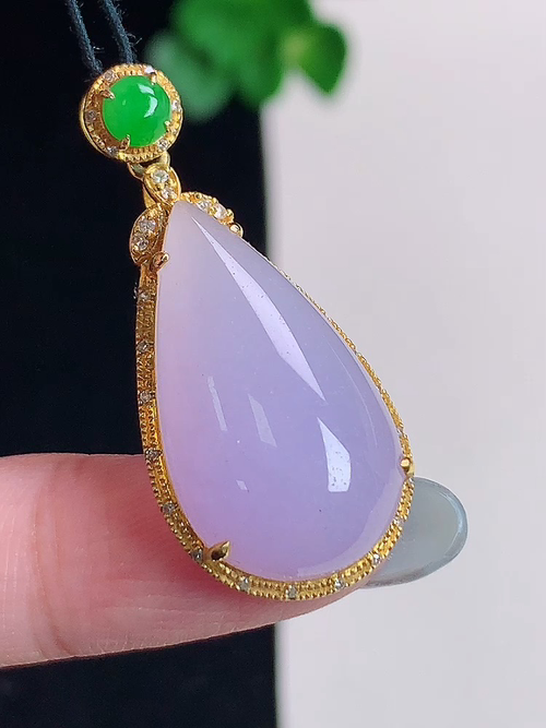 18k金镶冰紫水滴，无裂，尺寸22.2/12.6/5，№:y27mdfc  24