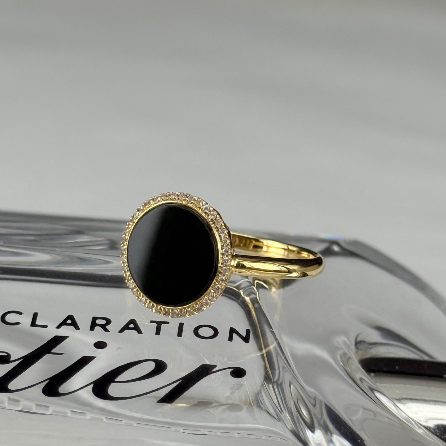 精品18k墨翠圆片女戒 种好色正 黑度极好 打灯通透 油性十足 尺寸11.5