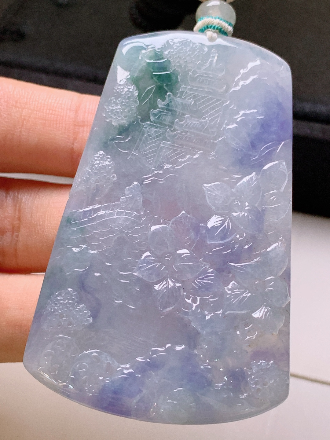 ️ 山水牌，无裂色好大件，裸石63.8/39.3/6.7