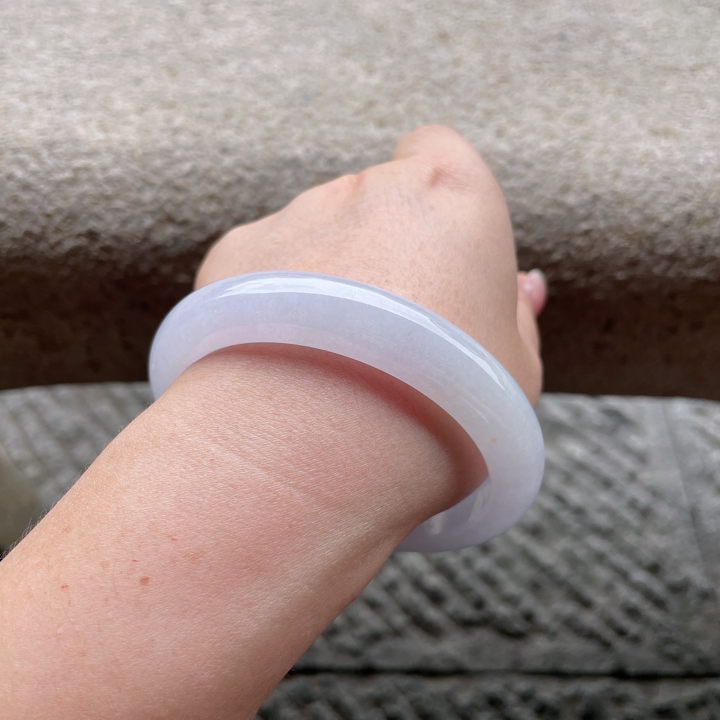 正圈，冰种白冰，大圈口，晶莹剔透，水润，种老，无裂，0428X14