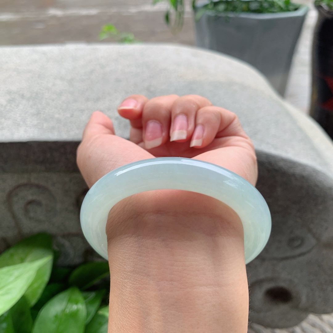 圈口55.2-11 【冰晴水圆条手镯】圆条55 56可戴