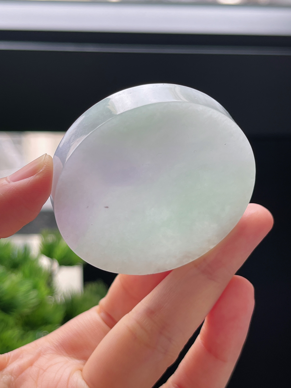 翡翠春带彩镯心