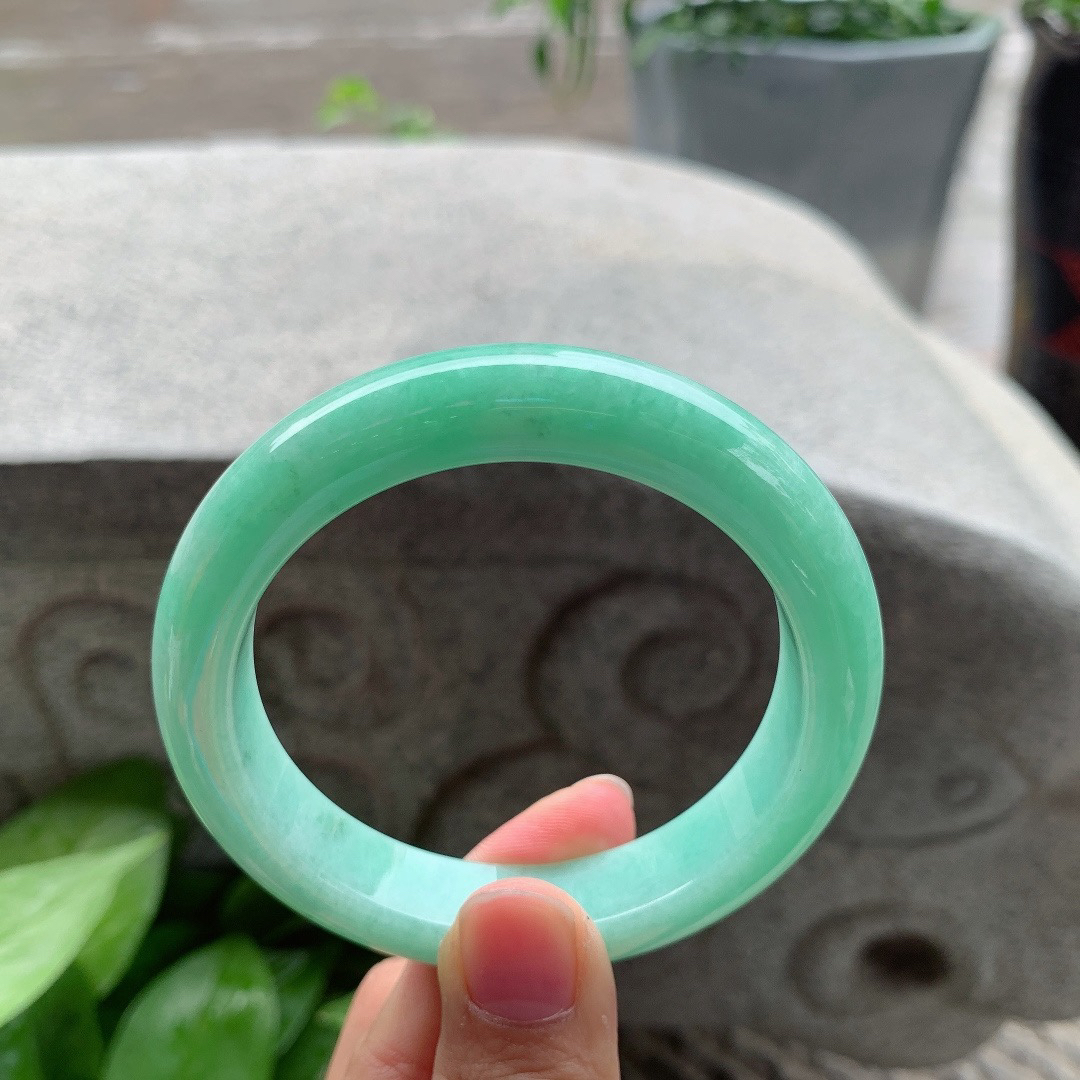 圈口57.8-12.6-9.2【满绿正圈手镯】正圈57 58可戴