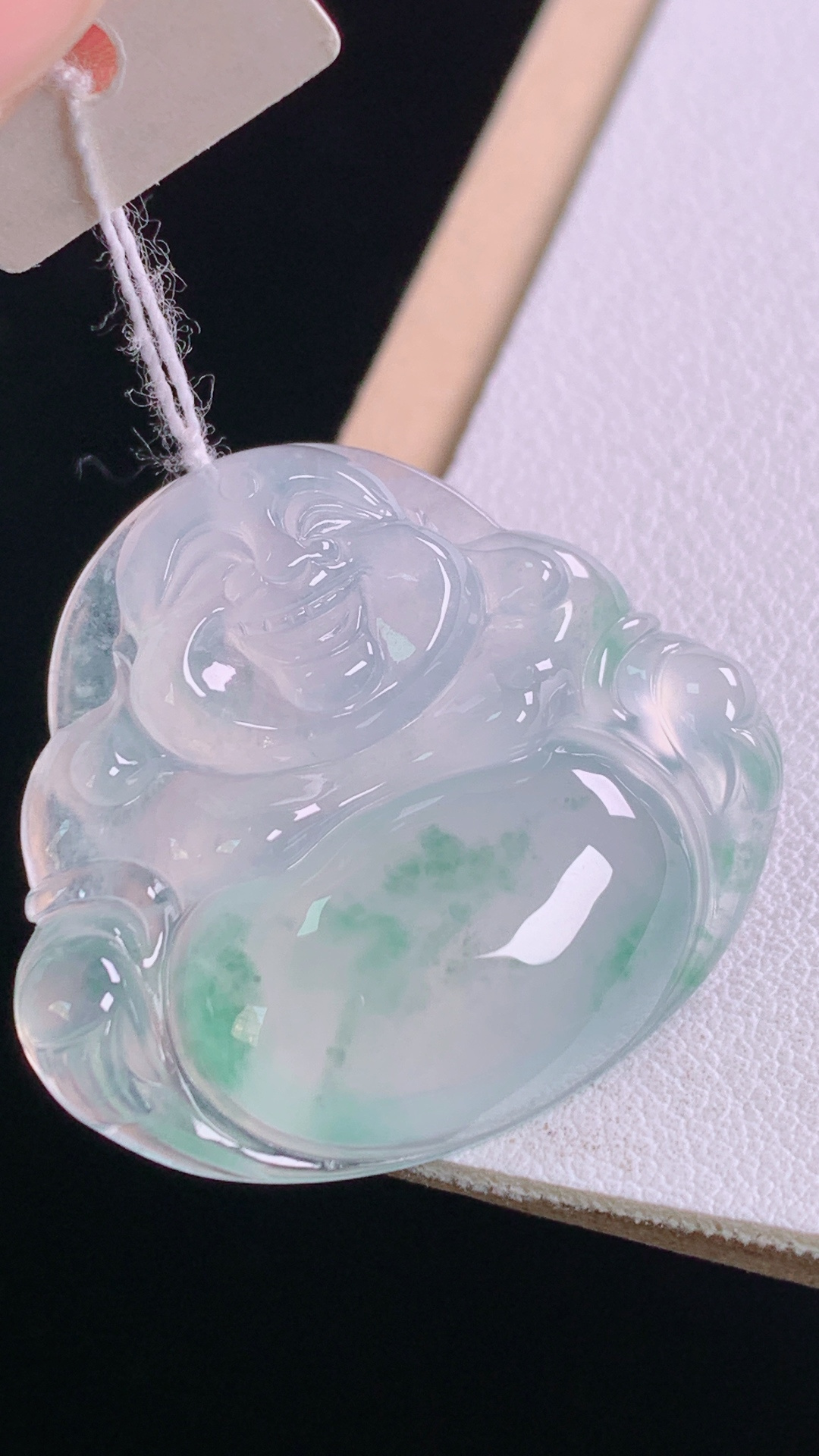 ️冰飘花佛公，花色灵动，清透细腻，无裂，尺寸27.2/30.5/6.0mm，编号24