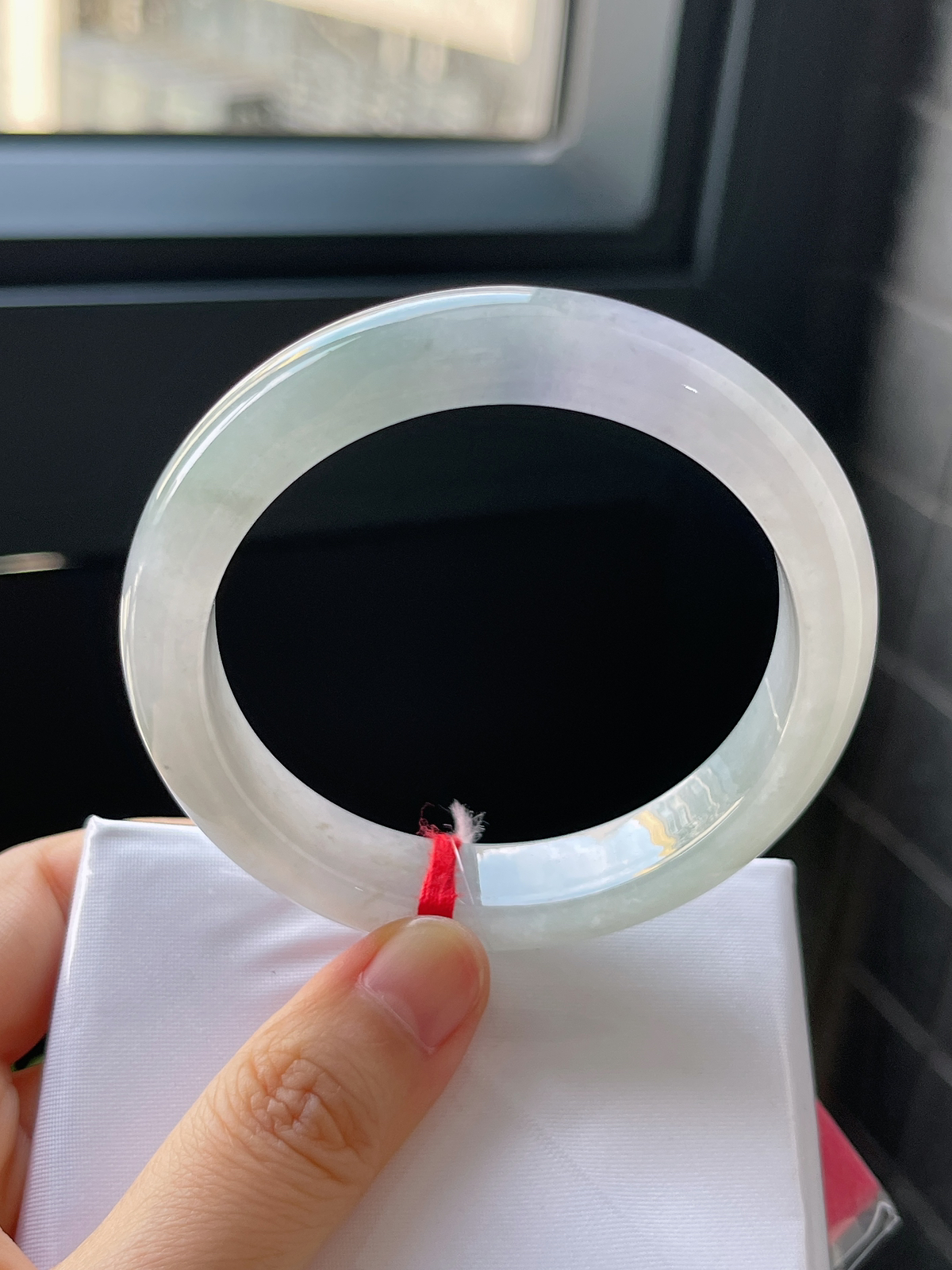 正圈55.2圈口，翡翠冰糯种春带彩手镯