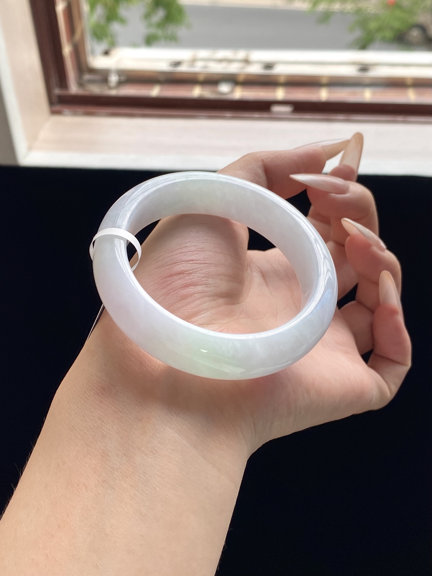 粉紫白月光宽版正圈成品，D0427-21，53.5-14.5-8.8