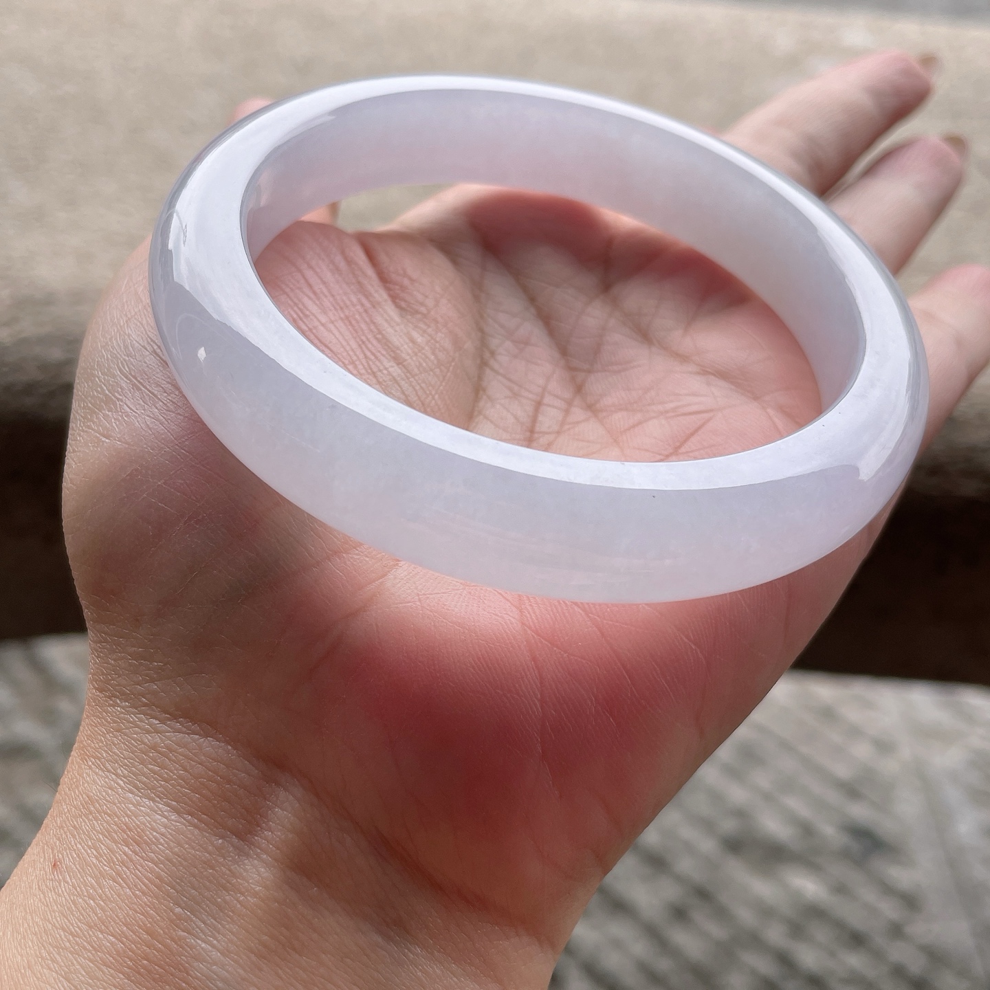 正圈，冰种白冰，大圈口，晶莹剔透，水润，种老，无裂，0428X14