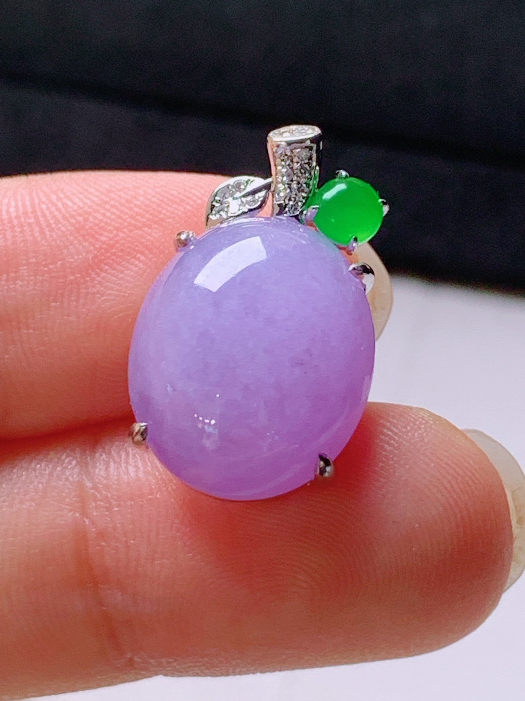 ️ 冰粉紫旦面吊坠，无裂色好饱满，裸石15.1-12.8-7.620.6-8.1