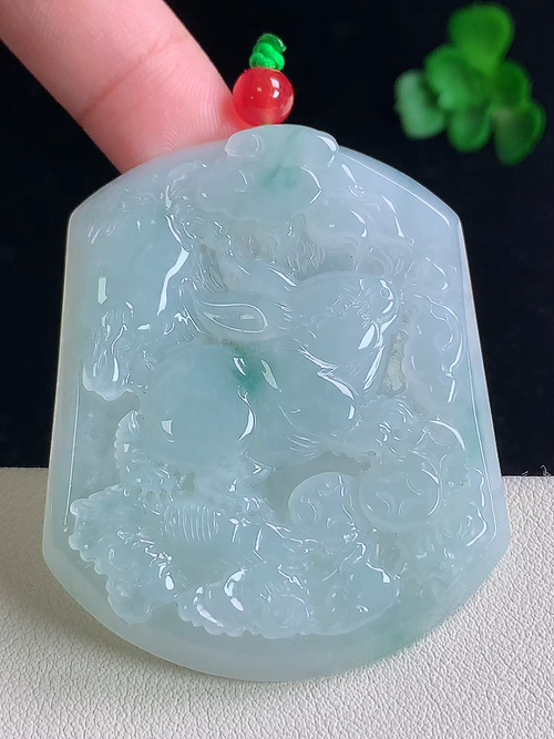  ，冰飘花兔牌，无裂，尺寸53.4/44.2/5.6，№;y27186 25