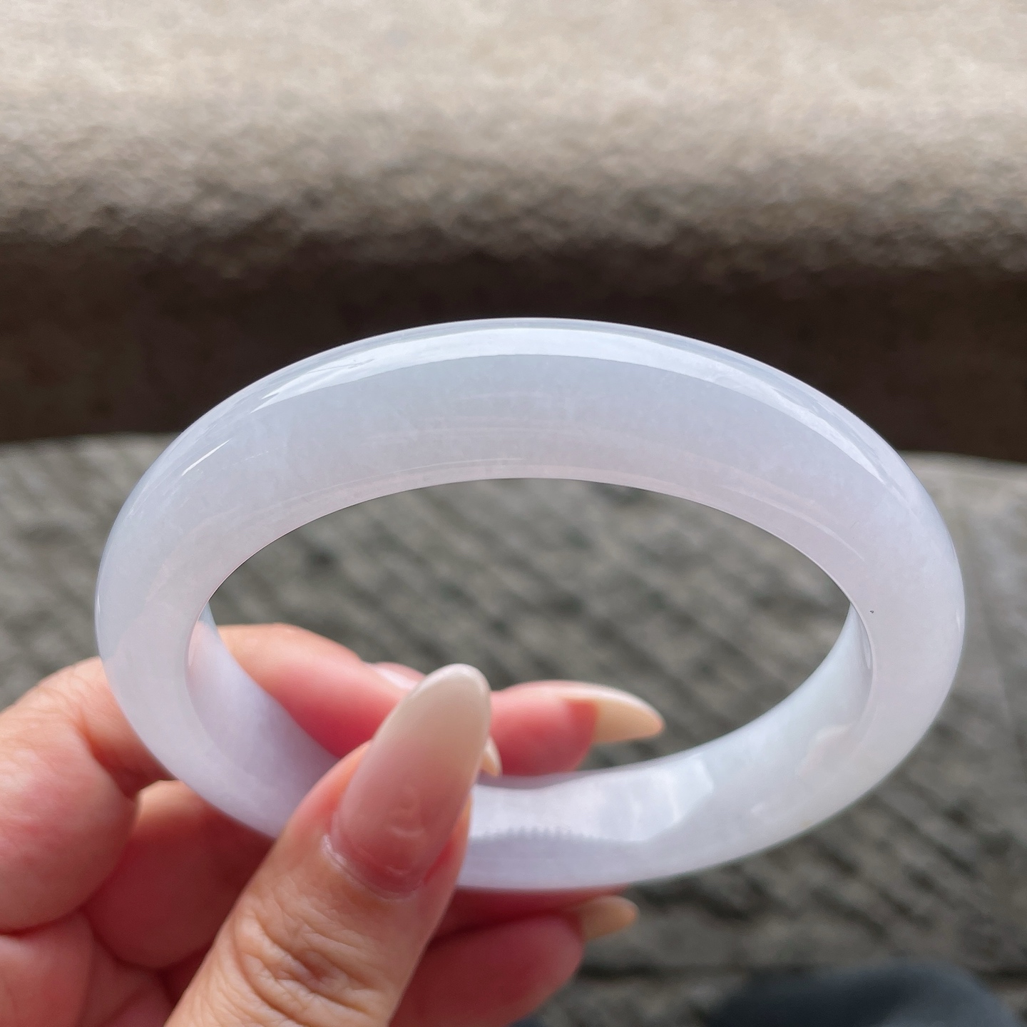 正圈，冰种白冰，大圈口，晶莹剔透，水润，种老，无裂，0428X14