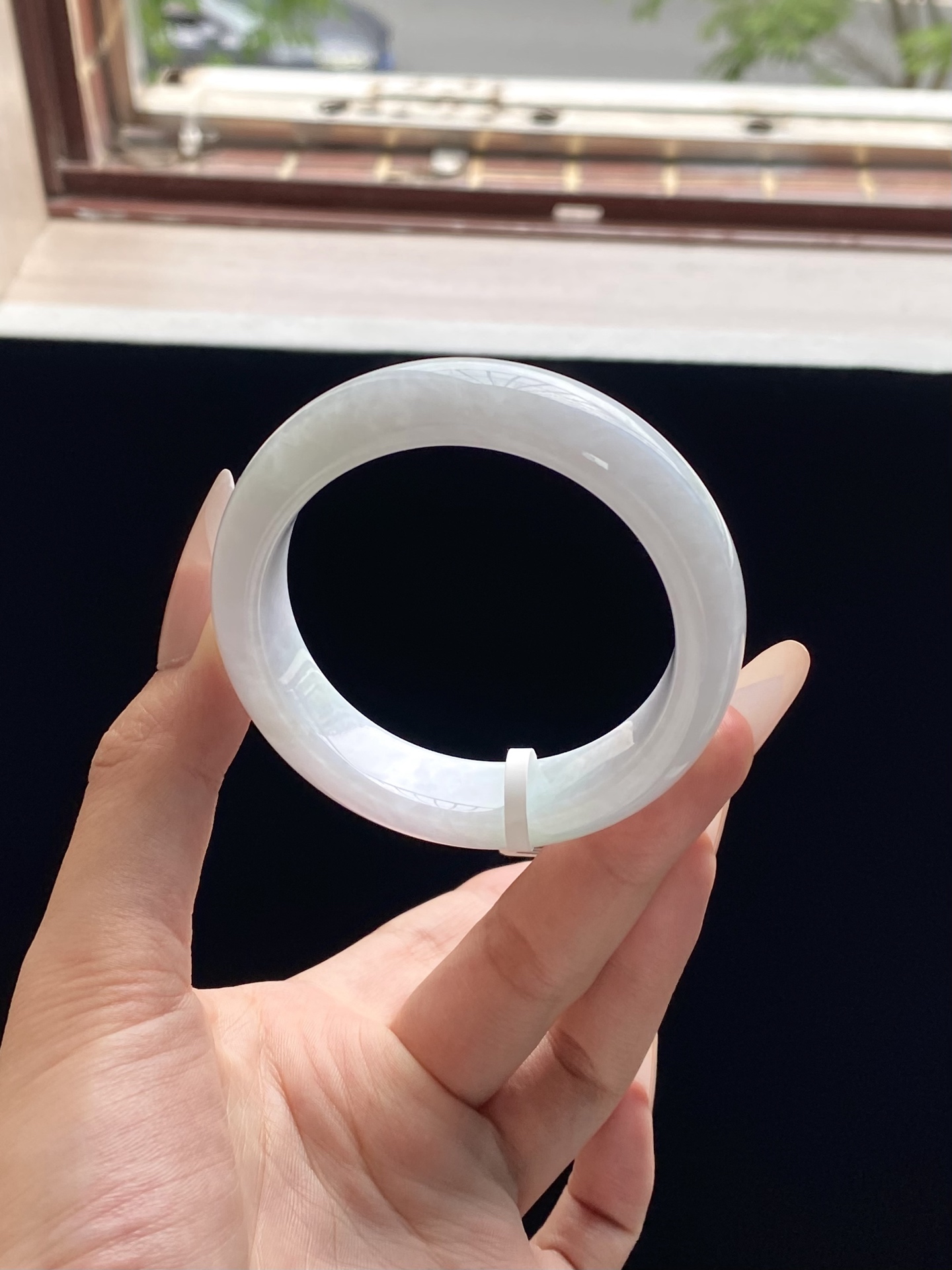 粉紫白月光宽版正圈成品，D0427-21，53.5-14.5-8.8