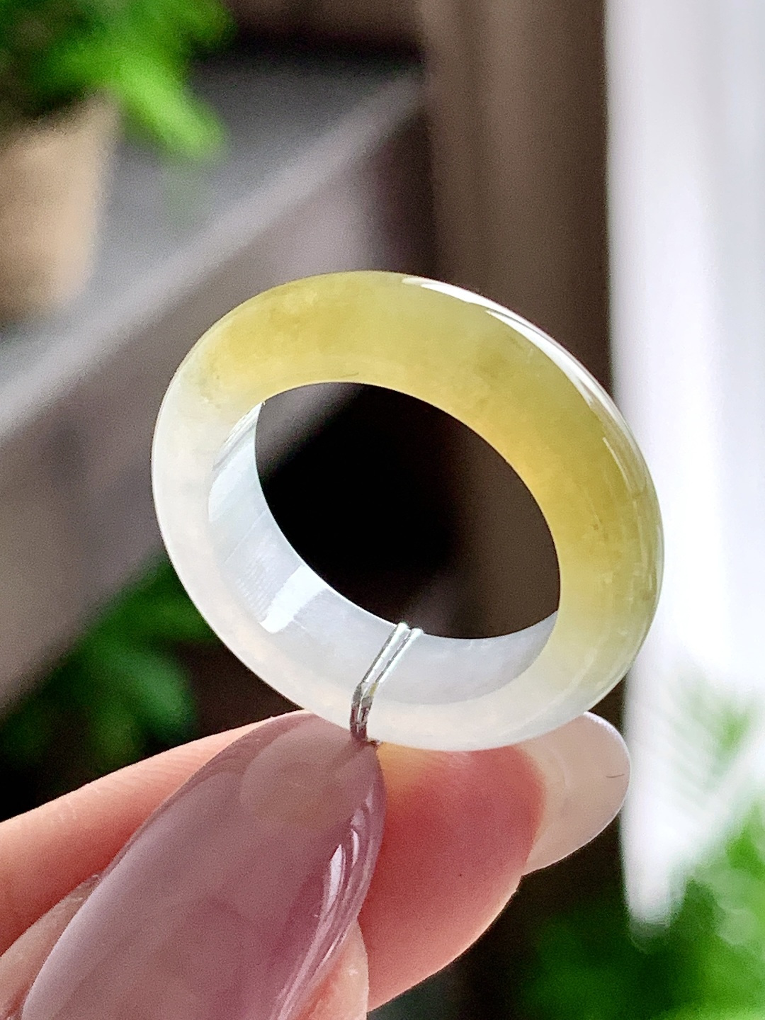 【裸石】🫧冰种黄翡戒圈指环，性比高，尺寸6.4-4，圈口16.5号，重量5克