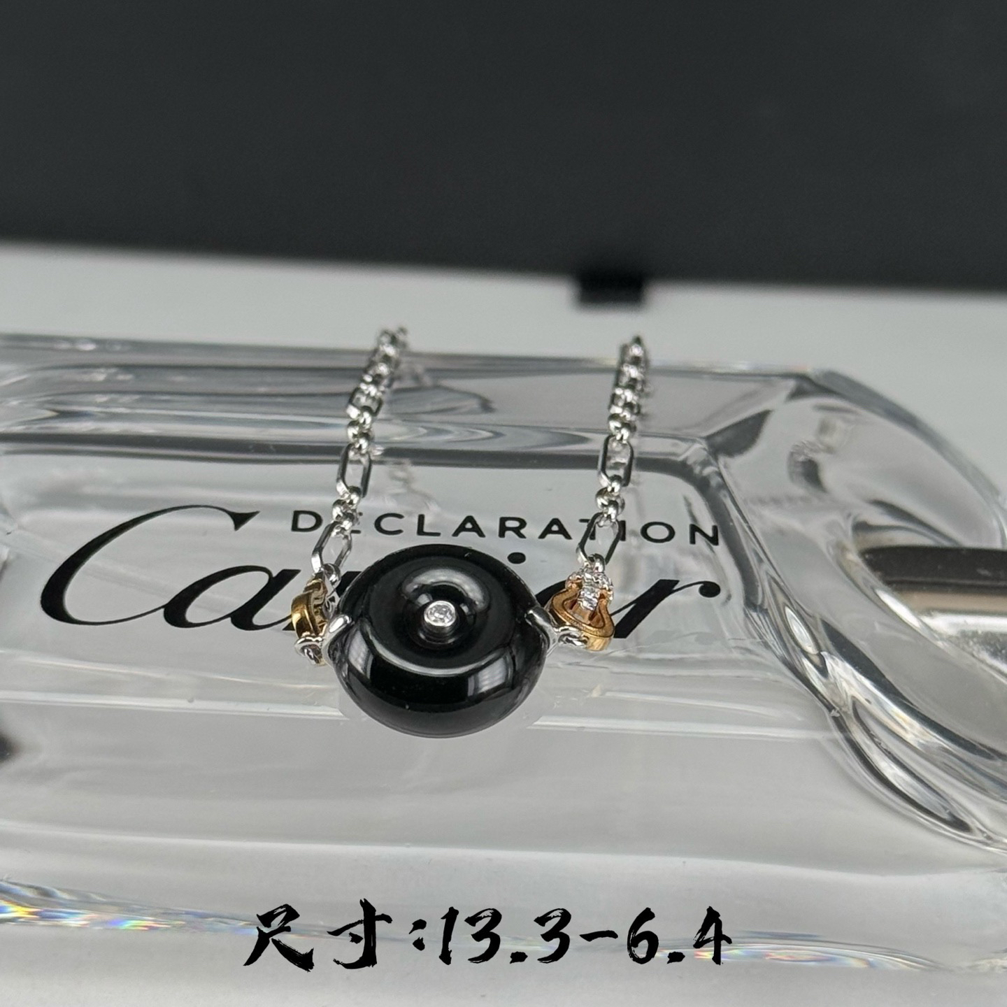 精品18k墨翠平安扣手链 重金豪镶 饱满大气 打灯通透 油性十足 尺寸13.3