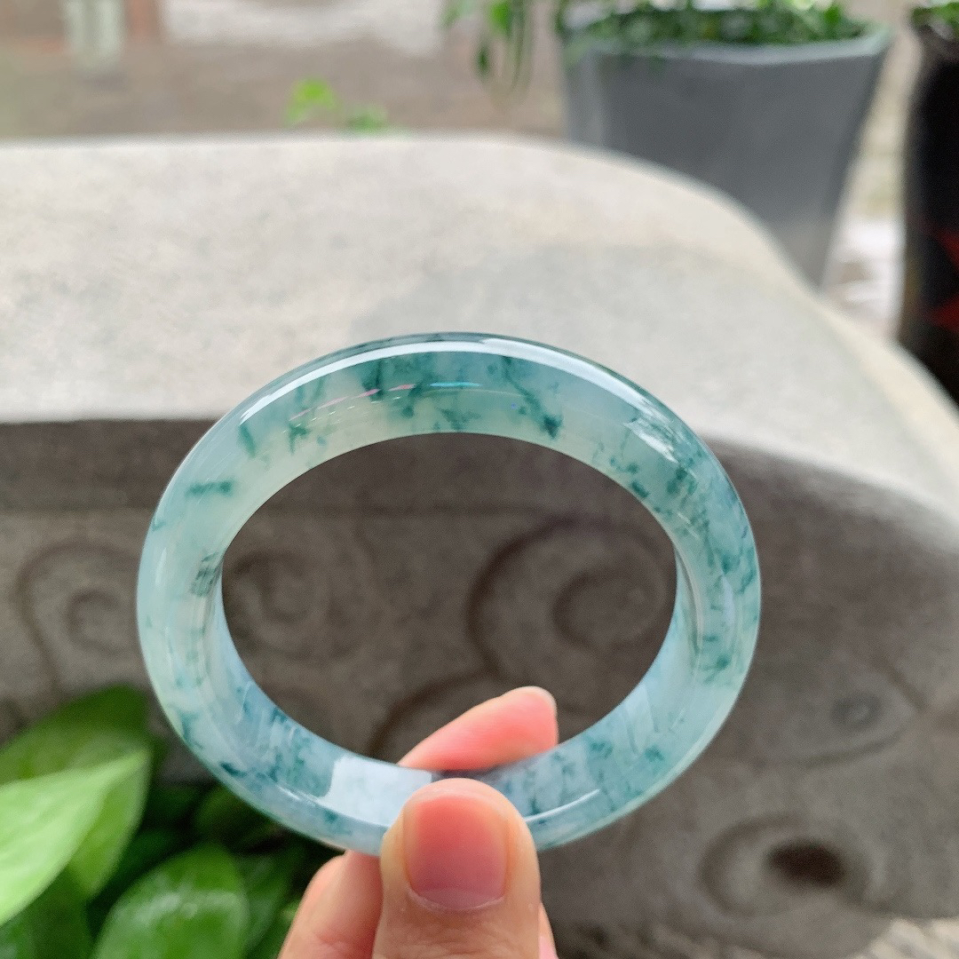 圈口55.5-12.7-8.3 【冰紫飘花正圈手镯】正圈55 56可戴