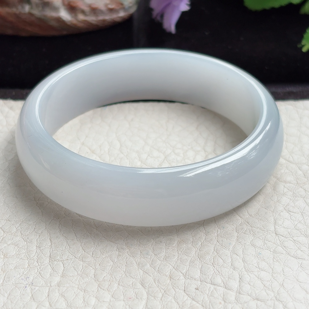 ee实拍56*15.5*6.6轮胎镯 缅甸翡翠a货手镯飘冰润正圈玉镯子