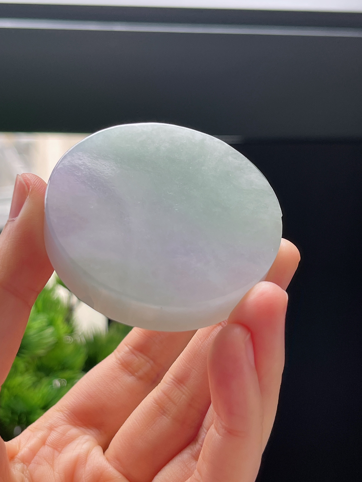 翡翠春带彩镯心