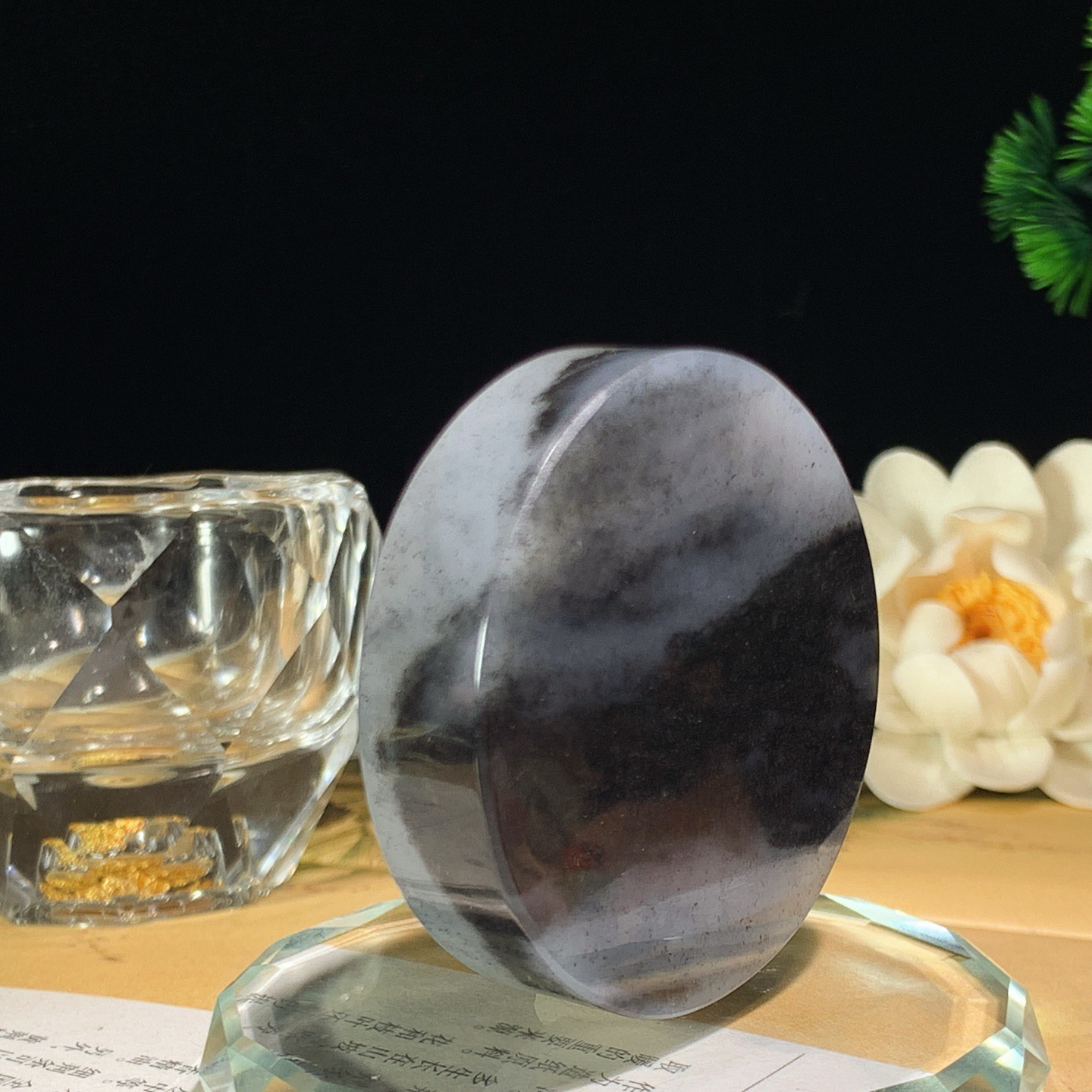 新疆和田玉籽料青花平安无事 青花手镯芯尺寸50/12重75克 玉质细腻油润。手推出油。佩戴高端典雅。