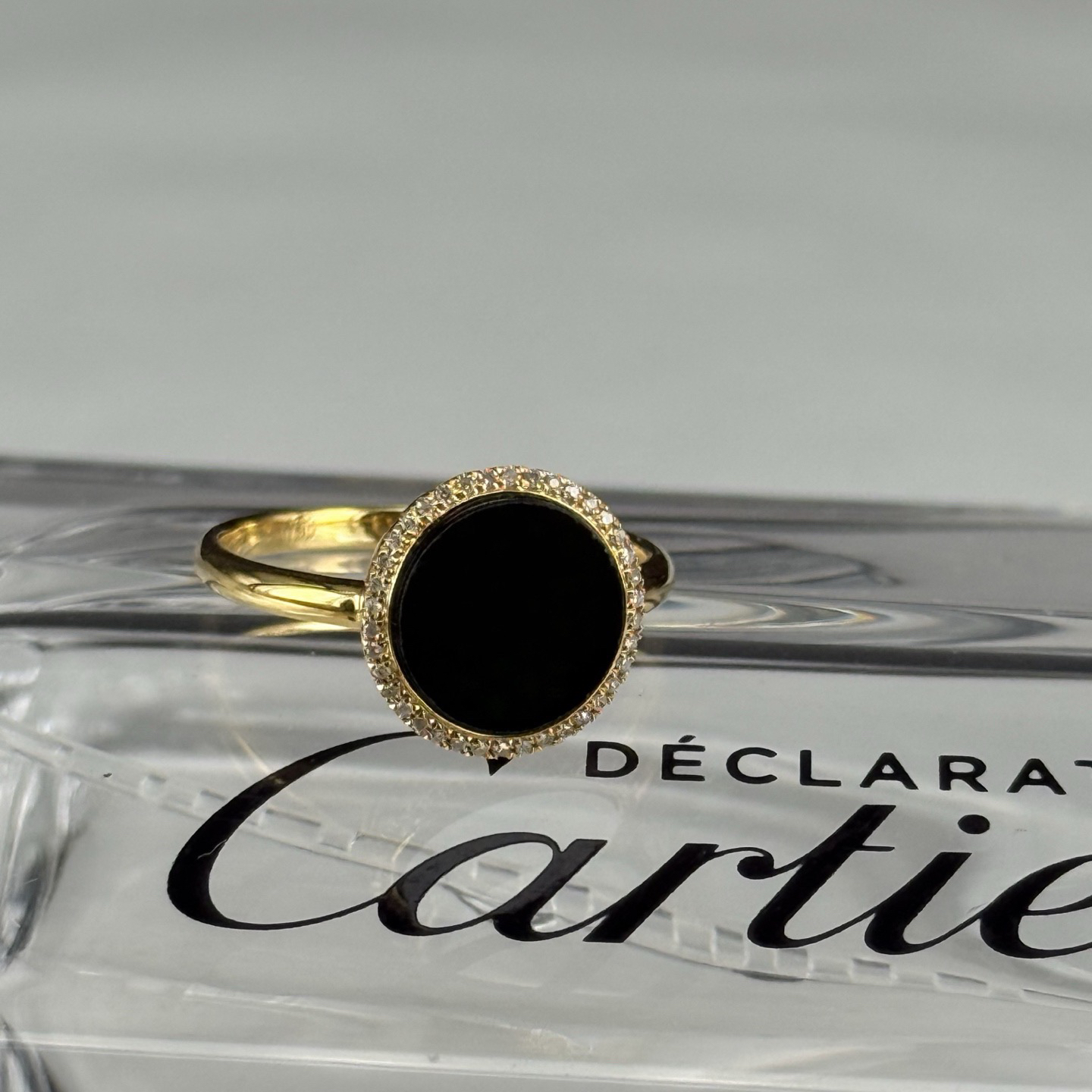 精品18k墨翠圆片女戒 种好色正 黑度极好 打灯通透 油性十足 尺寸11.5