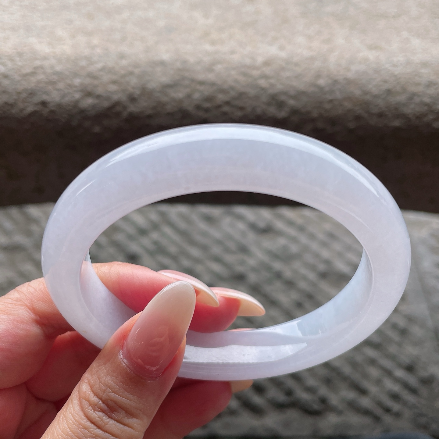 正圈，冰种白冰，大圈口，晶莹剔透，水润，种老，无裂，0428X14