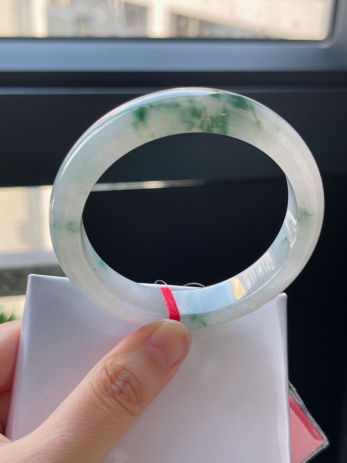 正圈56.2圈口，翡翠冰糯种飘花手镯