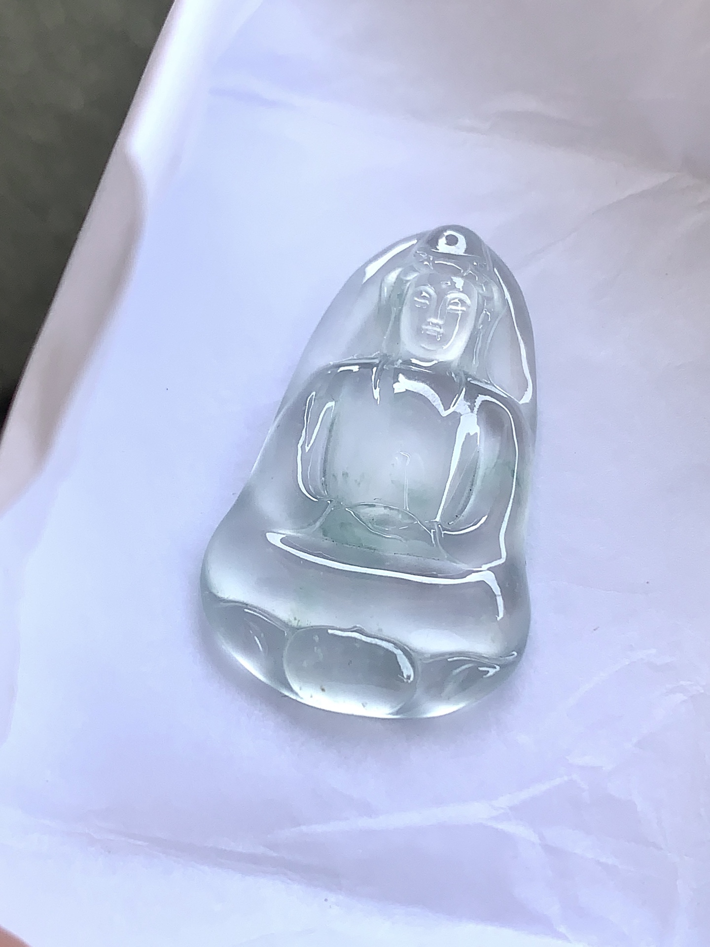 ️ 玻璃种观音，尺寸33.6×20.4×3.2