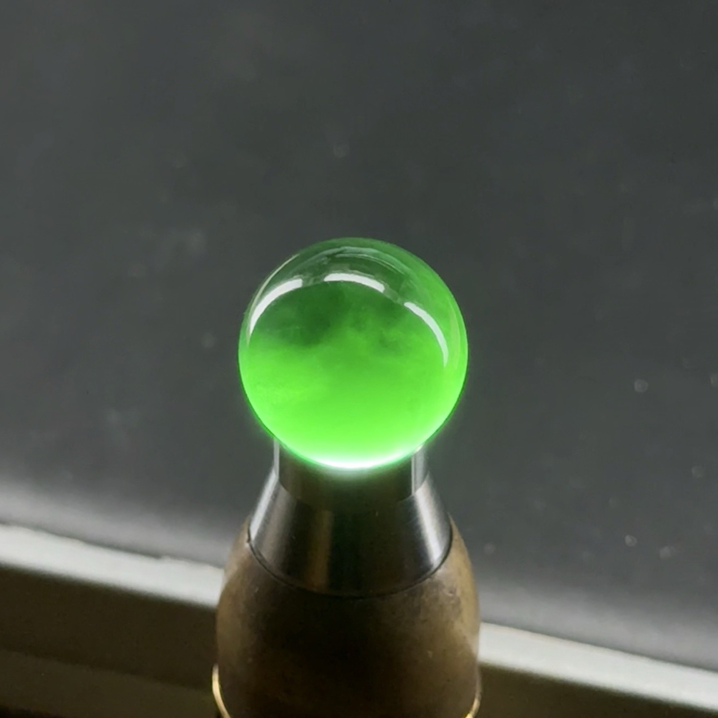 精品大尺寸墨翠珠子 种好色正 黑度好 打灯通透 油性十足 尺寸17.2