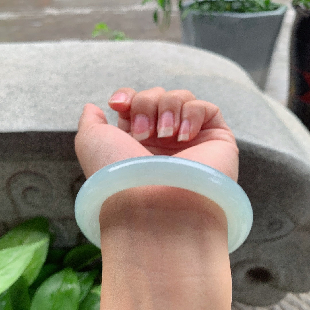 圈口55.2-11 【冰晴水圆条手镯】圆条55 56可戴