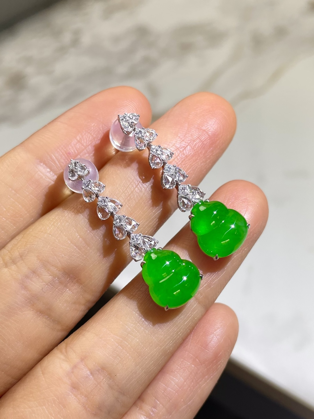 ️葫芦耳坠，裸石 10*8.5*3.5mm 29.5*8.5*5.5mm