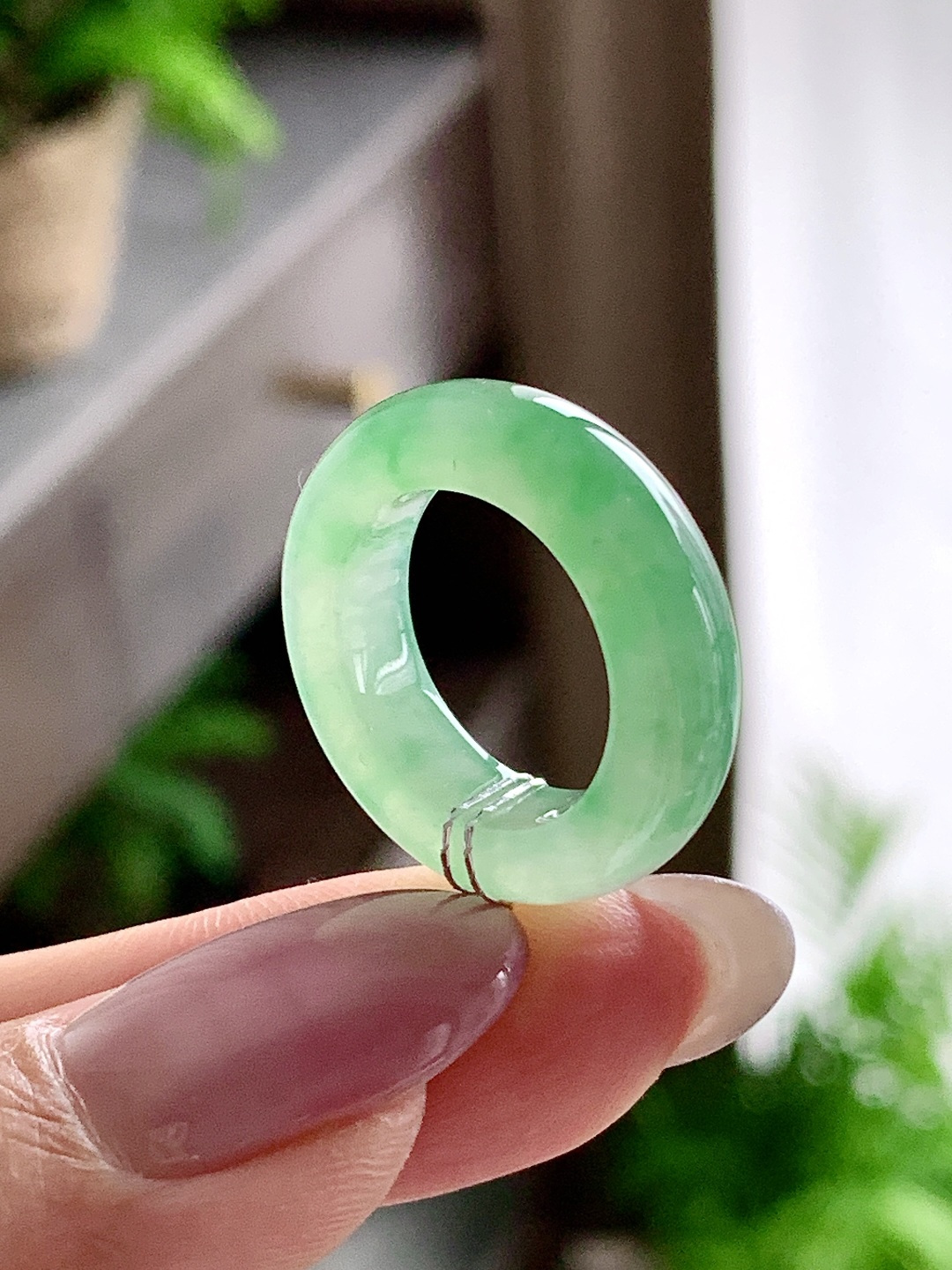 【裸石】🫧冰种飘绿花戒圈指环，性比高，飘花，尺寸6.2-5，圈口12号，重量5.5克