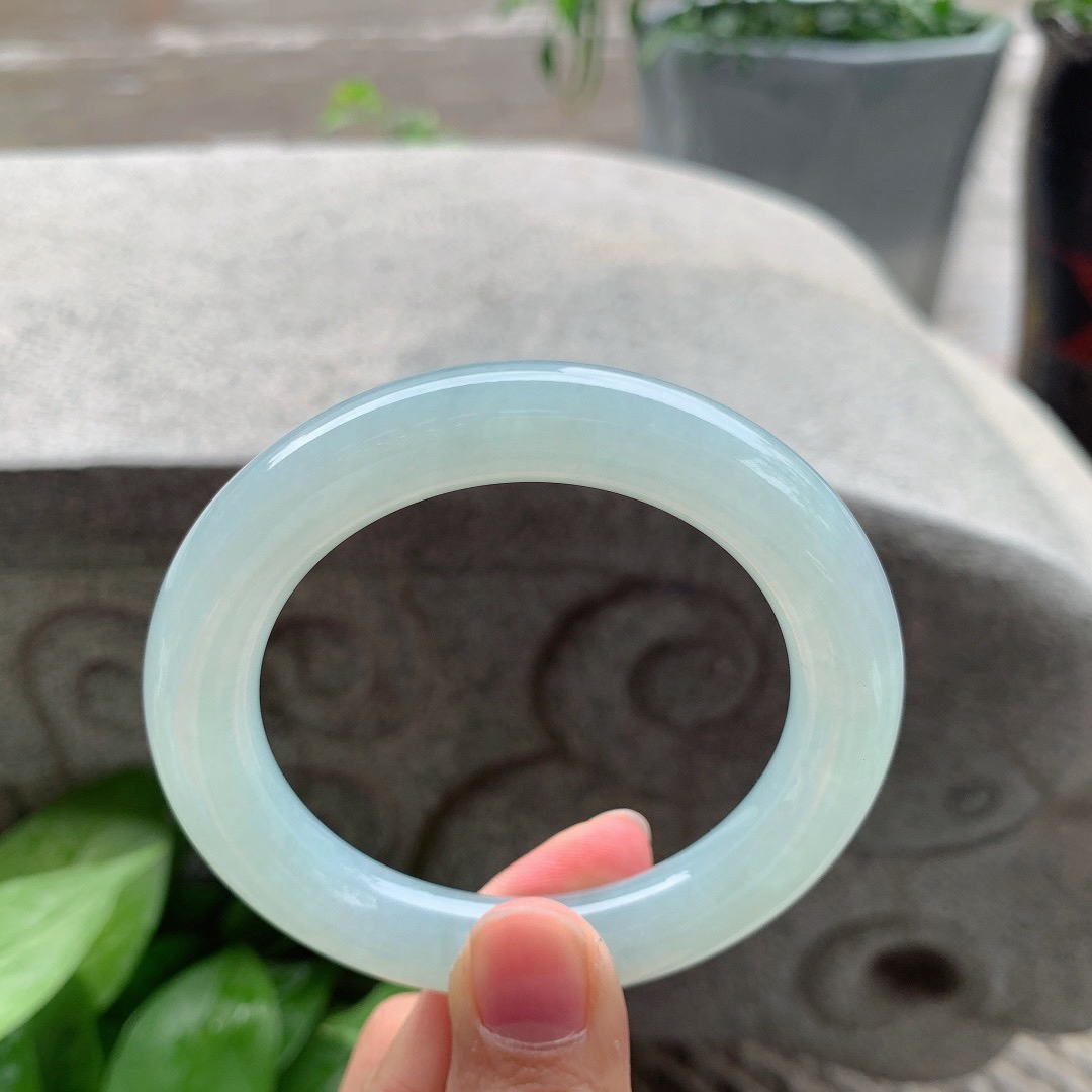 圈口55.2-11 【冰晴水圆条手镯】圆条55 56可戴