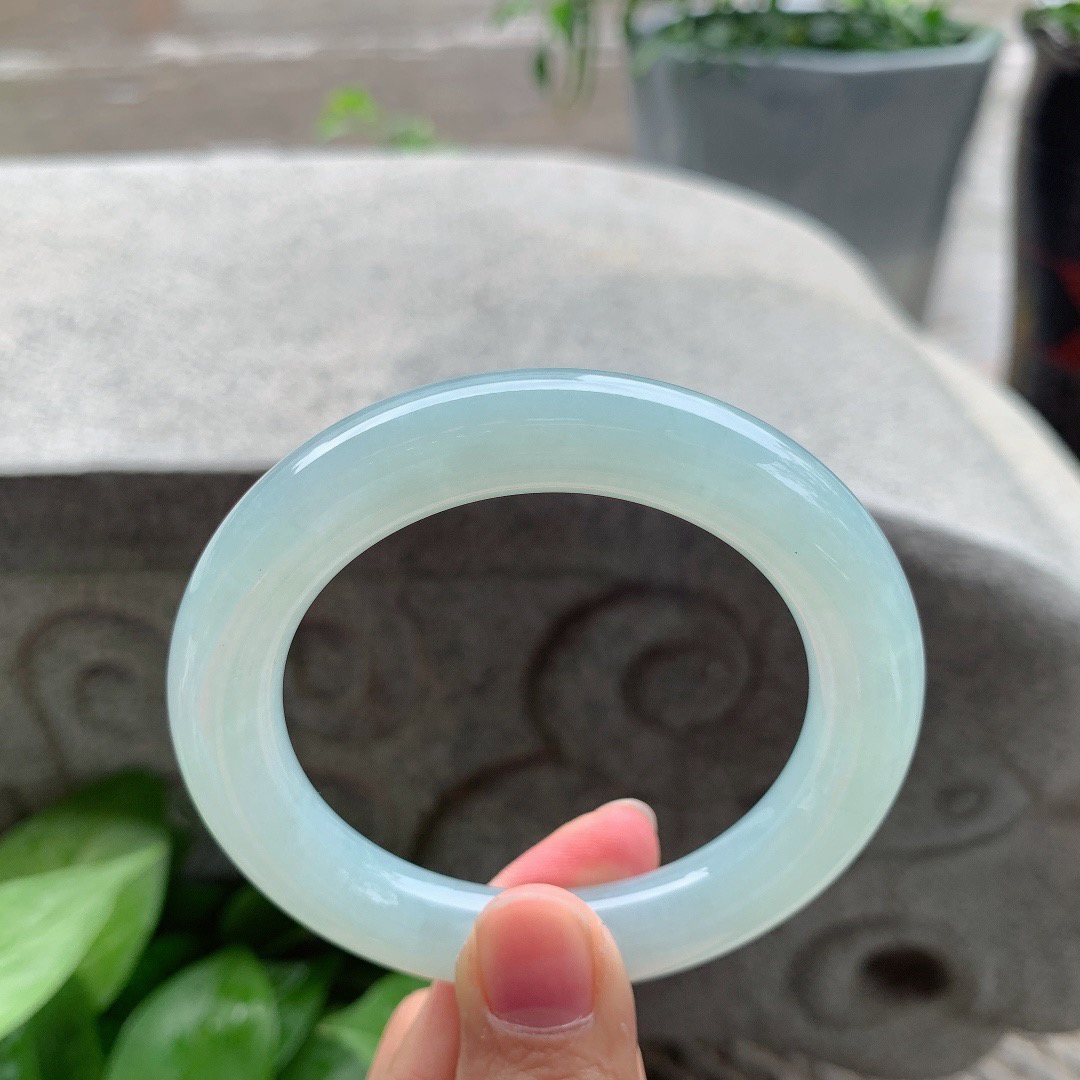 圈口55.2-11 【冰晴水圆条手镯】圆条55 56可戴