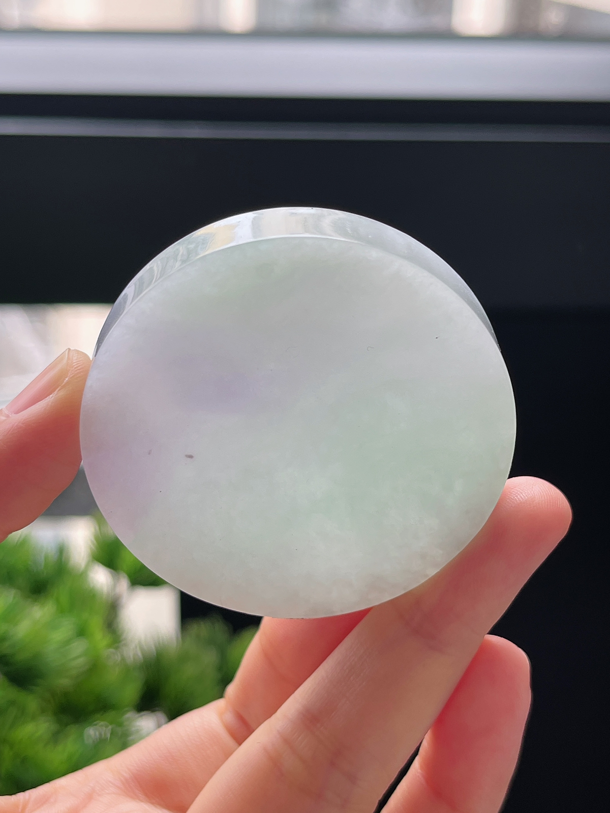 翡翠春带彩镯心