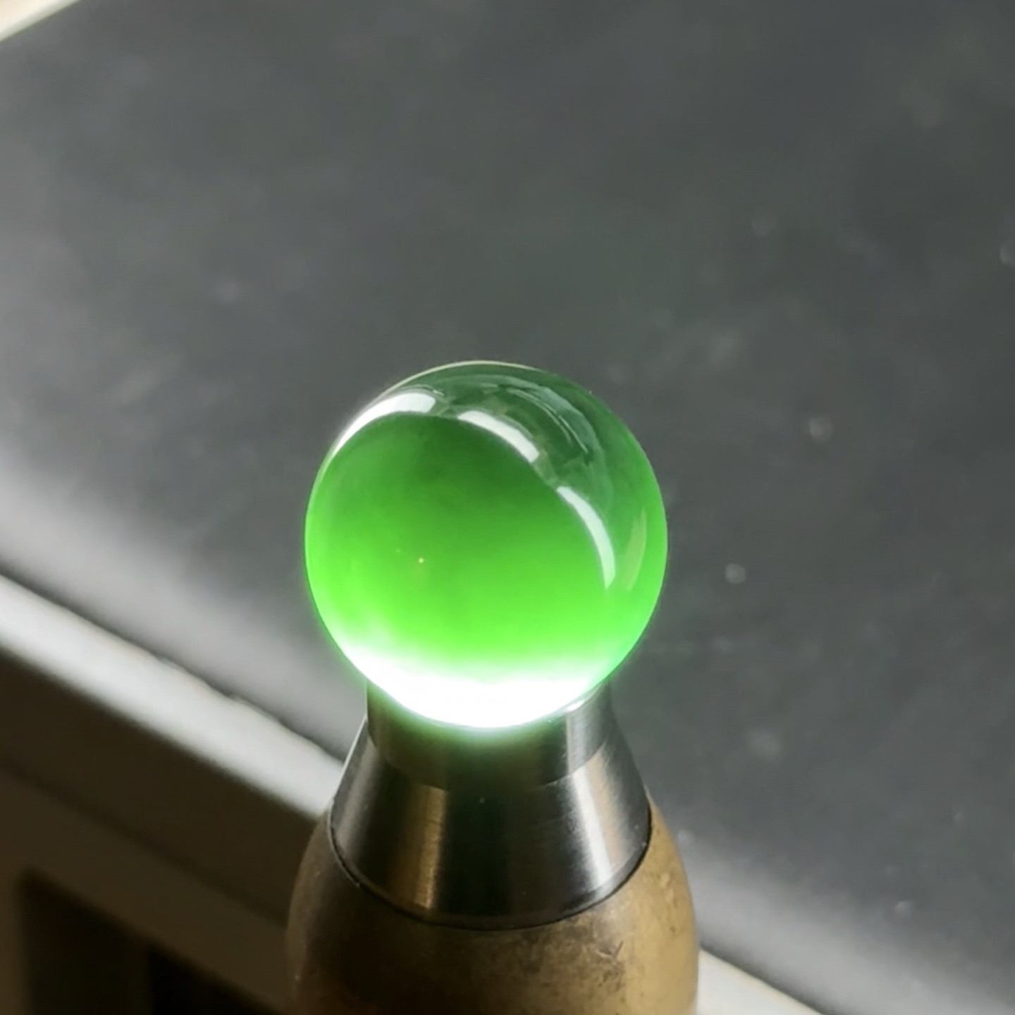 精品大尺寸墨翠珠子 种好色正 黑度好 打灯通透 油性十足 尺寸17.2