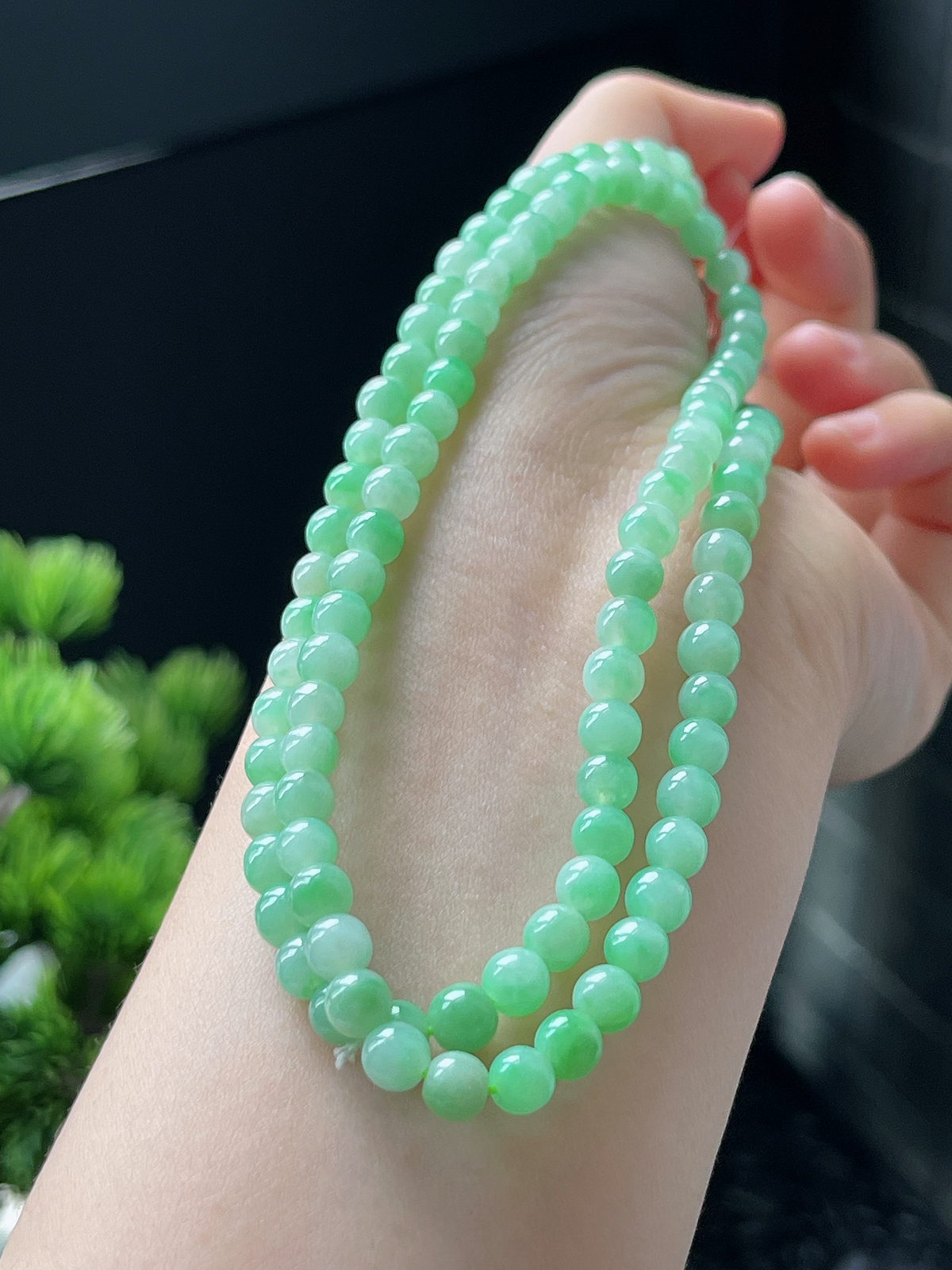 翡翠果绿色项链