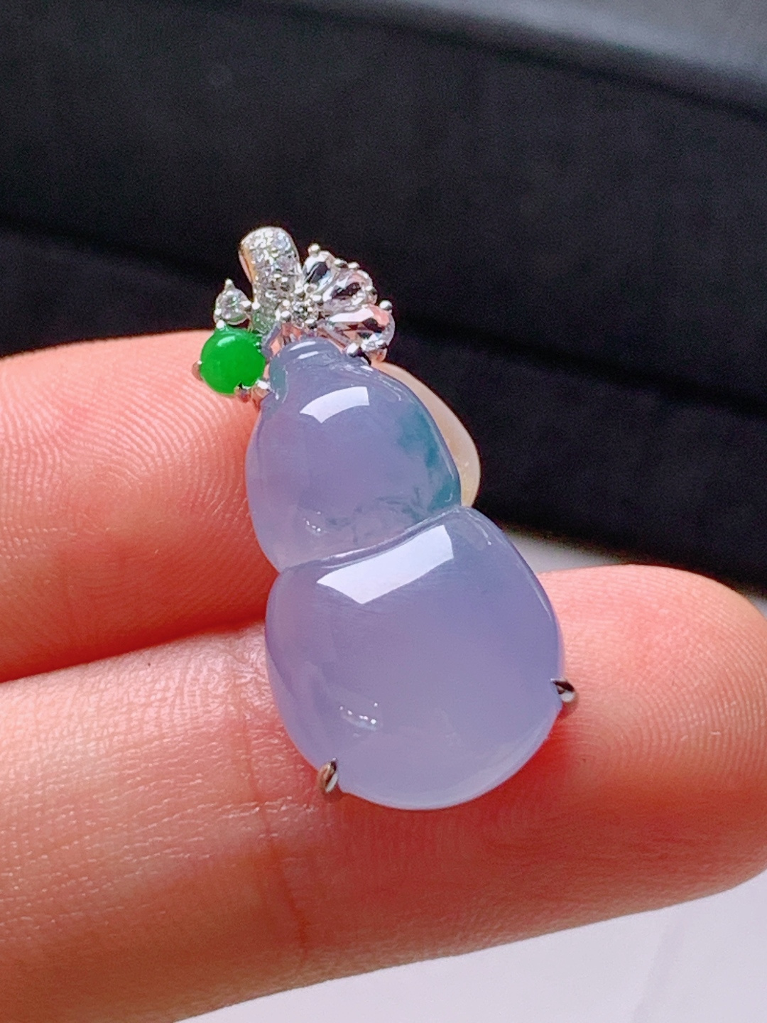 ️ 冰粉紫飘花葫芦吊坠，无裂色正，精致小巧，裸石19.7-11.2-6.724.9-7.1