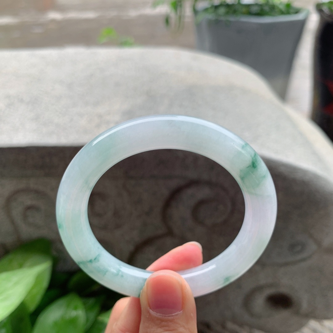 小圈口53-9.8 【冰飘花圆条手镯】圆条53 54可戴