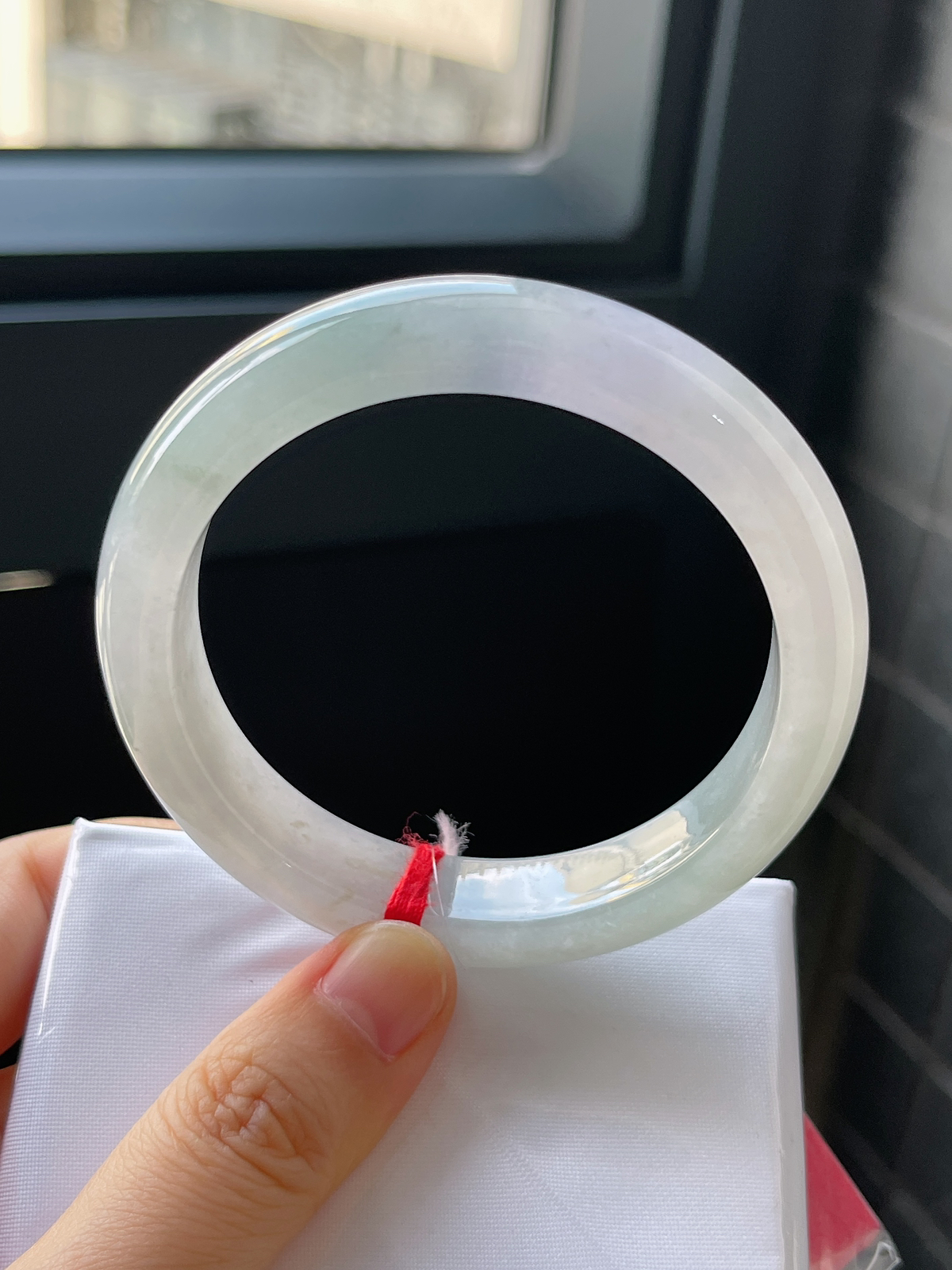 正圈55.2圈口，翡翠冰糯种春带彩手镯