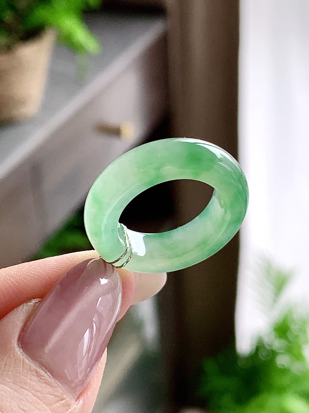 【裸石】🫧冰种飘绿花戒圈指环，性比高，飘花，尺寸6.2-5，圈口12号，重量5.5克