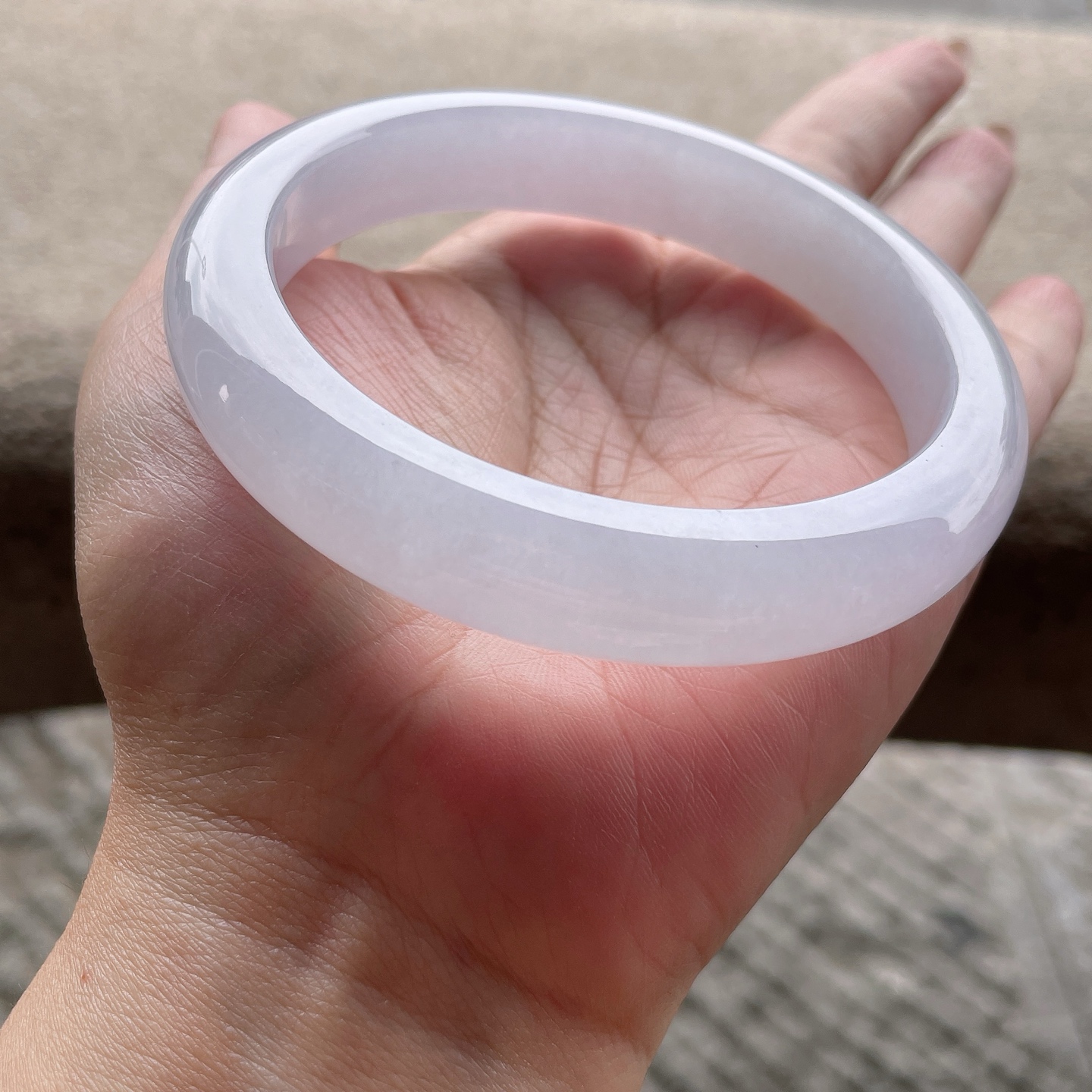 正圈，冰种白冰，大圈口，晶莹剔透，水润，种老，无裂，0428X14