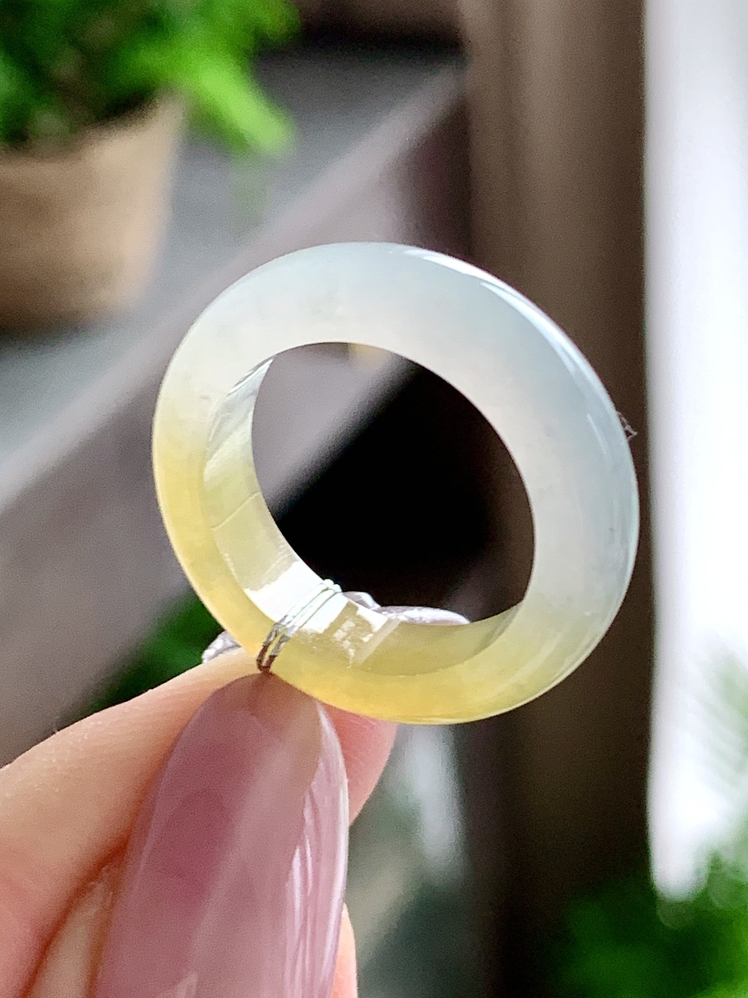 【裸石】🫧冰种黄翡戒圈指环，性比高，尺寸6.4-4，圈口16.5号，重量5克