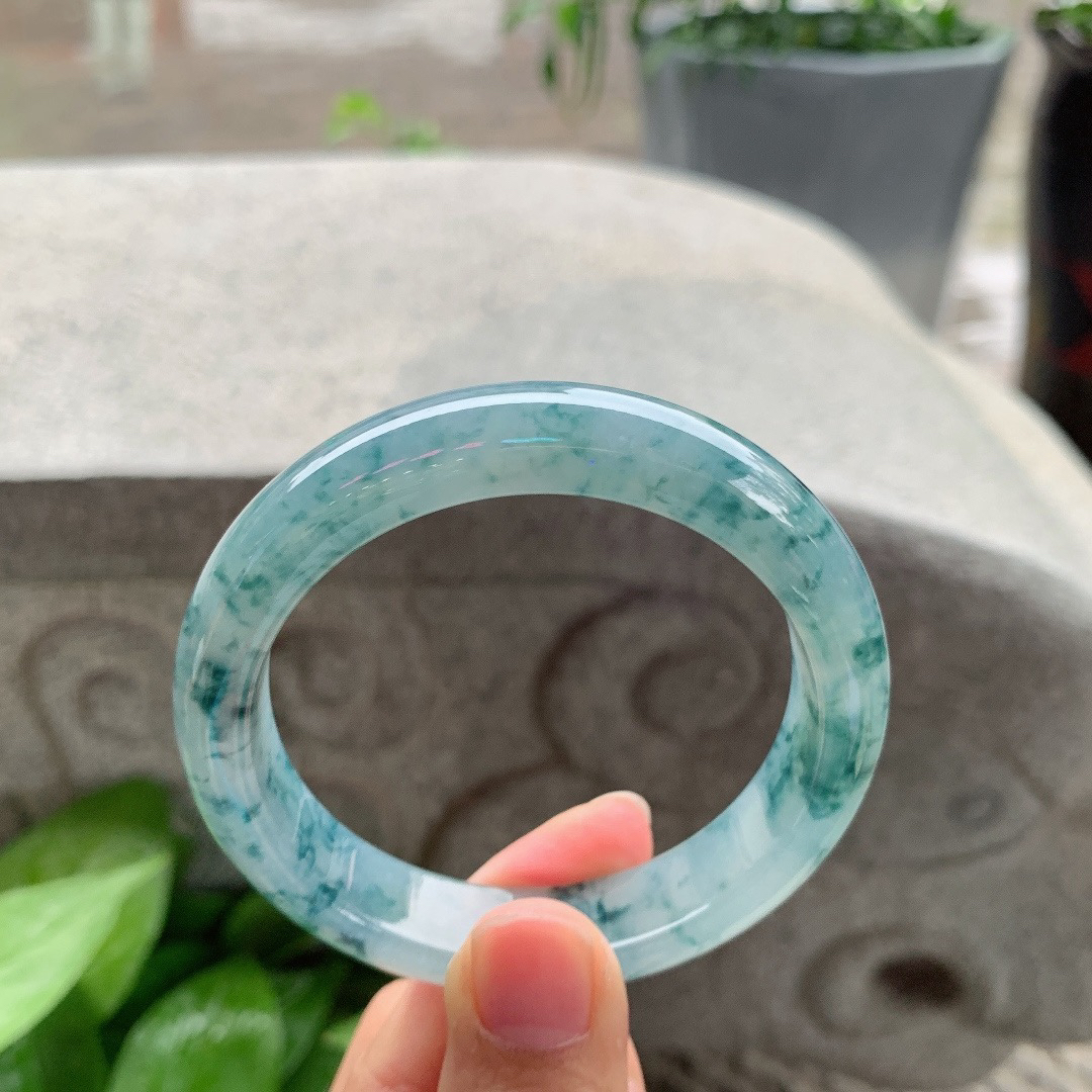 圈口55.5-12.7-8.3 【冰紫飘花正圈手镯】正圈55 56可戴