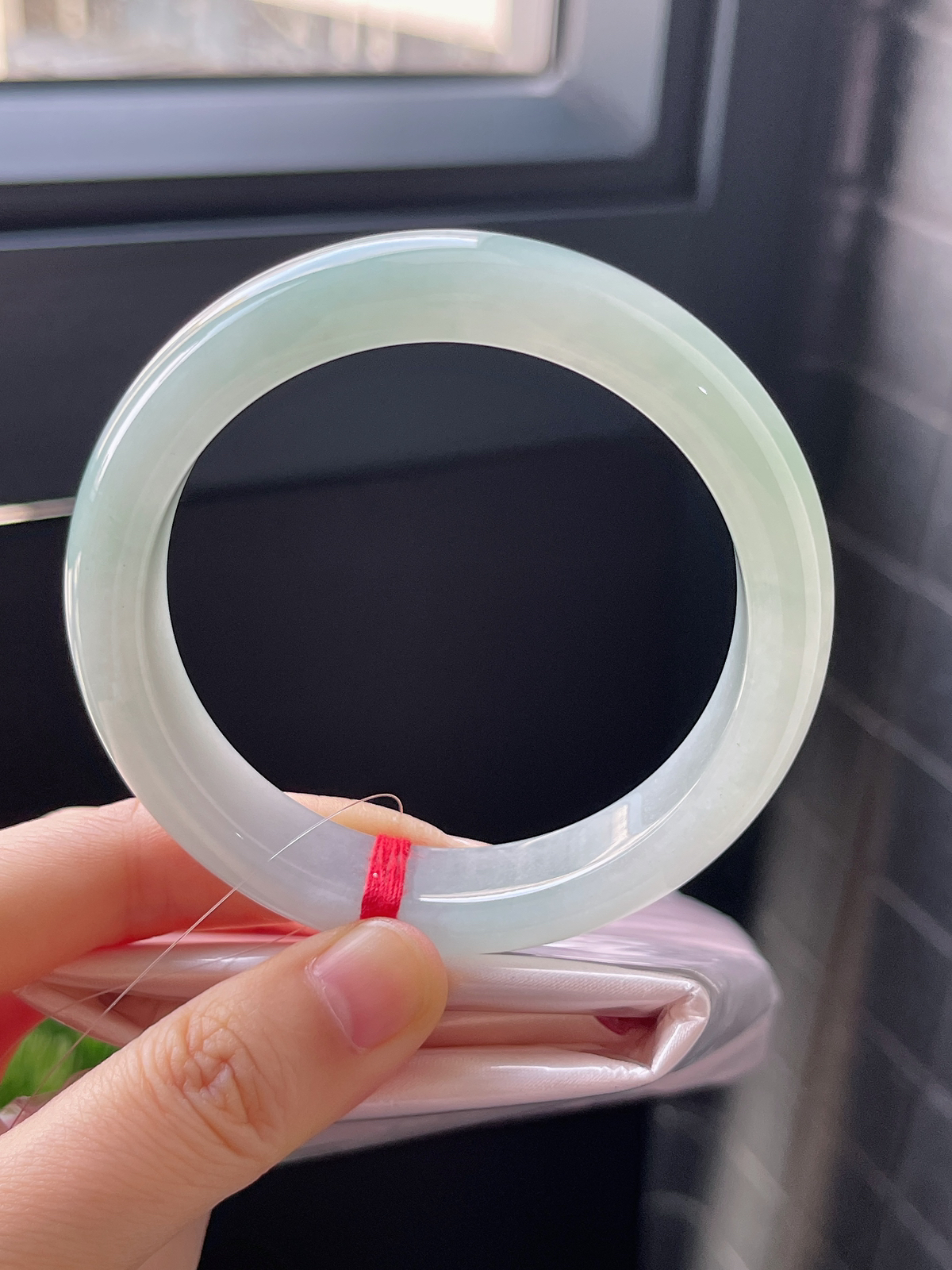 正圈57.8圈口，翡翠冰糯种飘花手镯