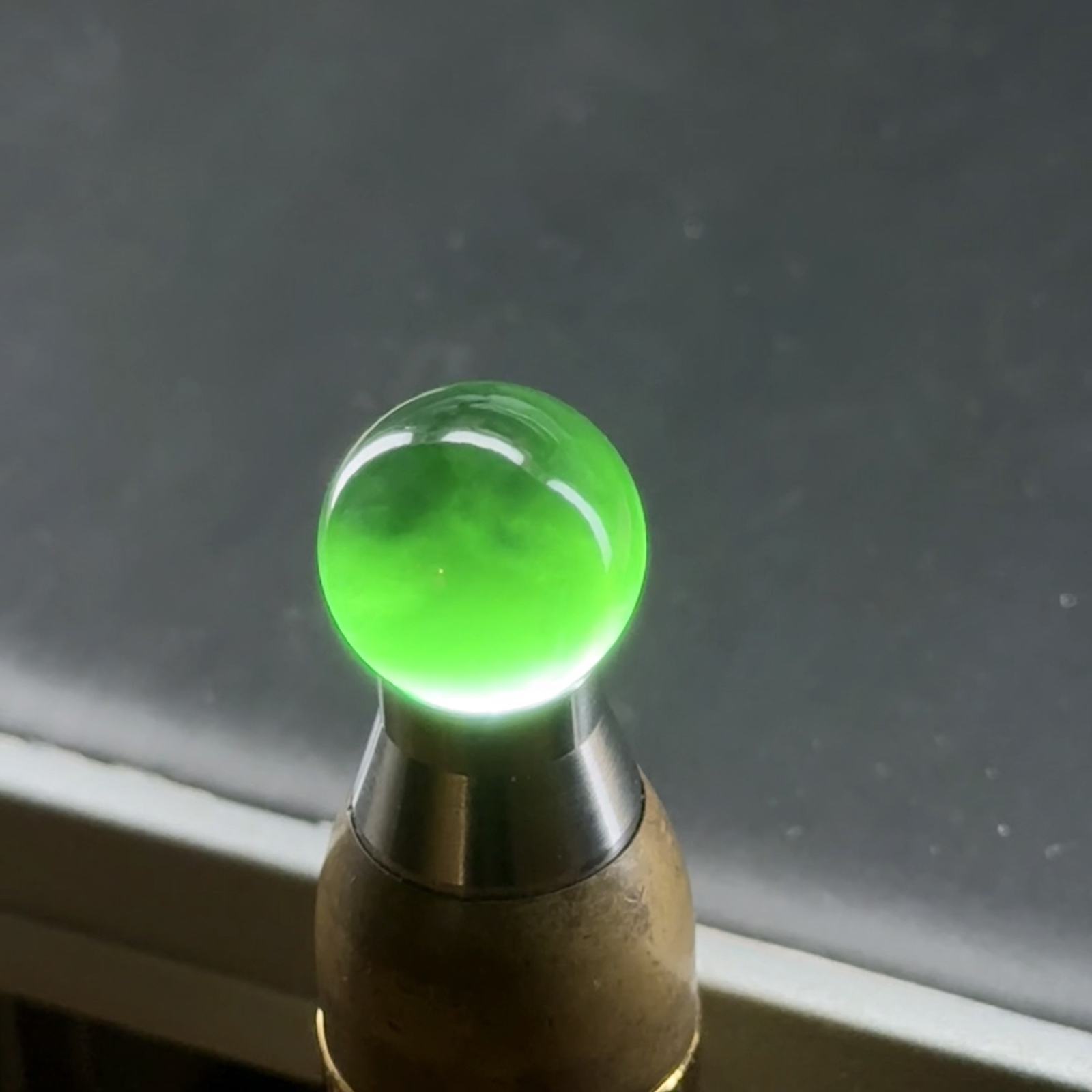 精品大尺寸墨翠珠子 种好色正 黑度好 打灯通透 油性十足 尺寸17.2