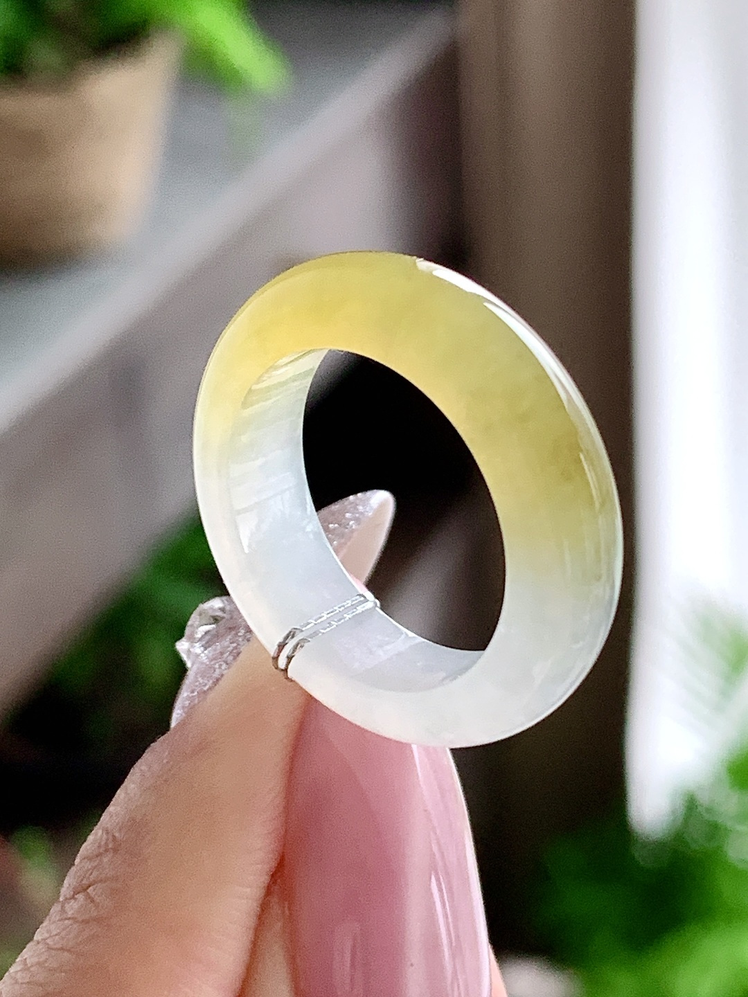 【裸石】🫧冰种黄翡戒圈指环，性比高，尺寸6.4-4，圈口16.5号，重量5克