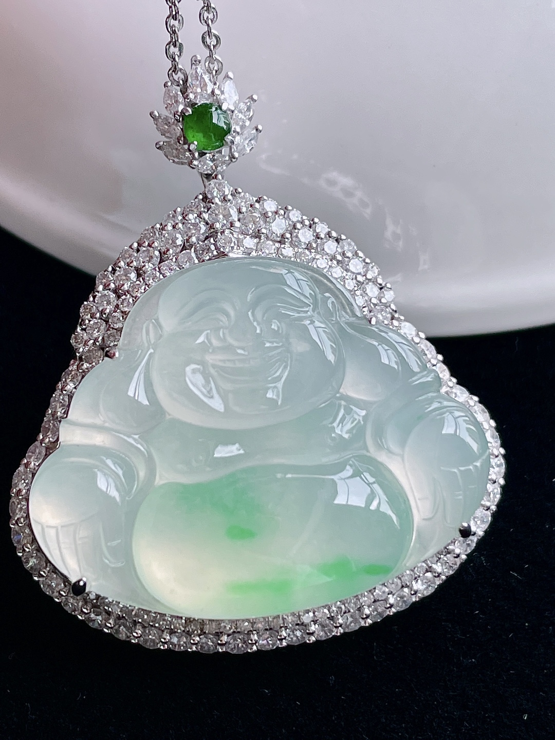 ️ 飘绿佛公 起胶无裂 花色灵动：39.4/33/12.6，裸石：23/30