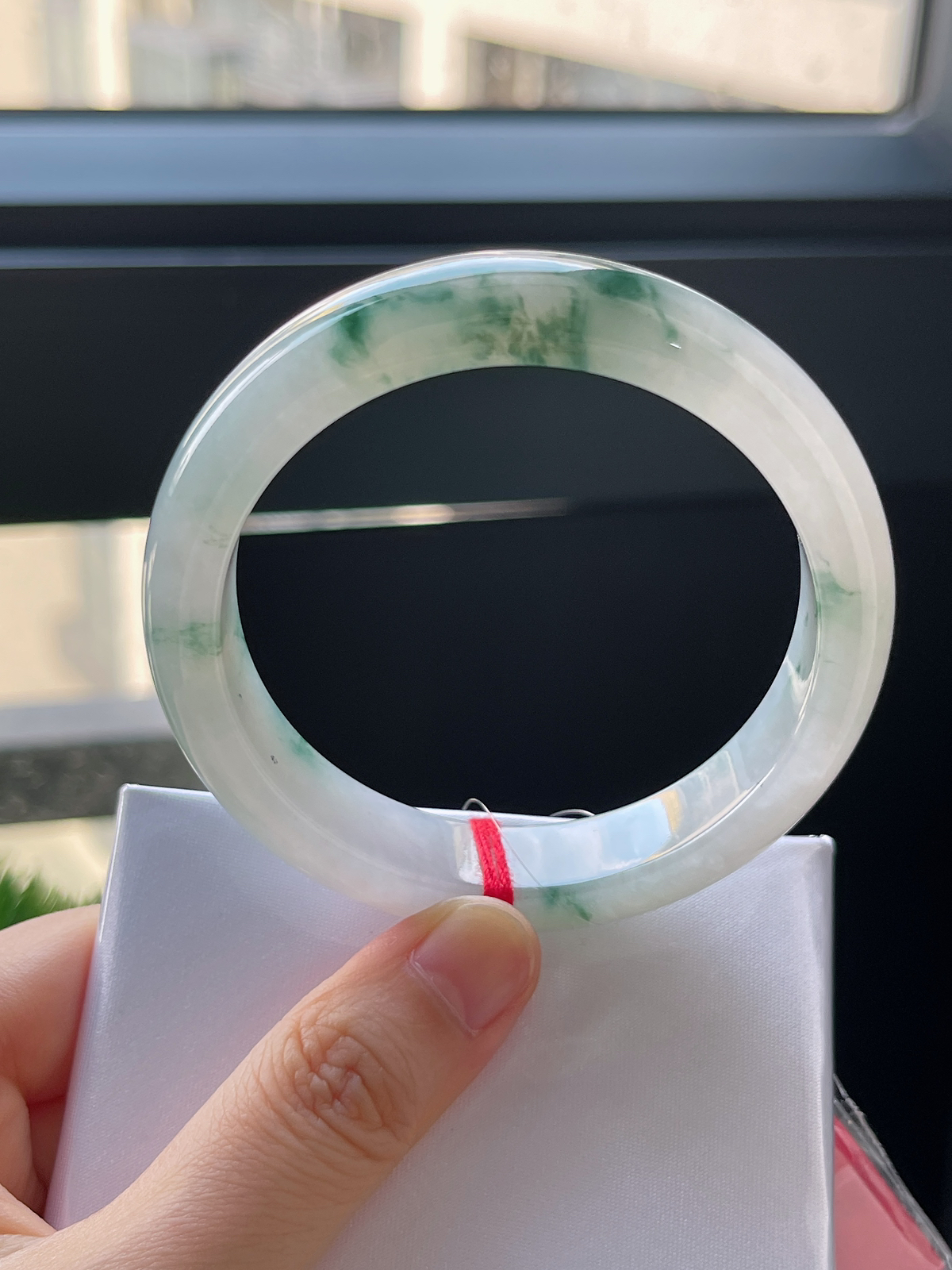 正圈56.2圈口，翡翠冰糯种飘花手镯